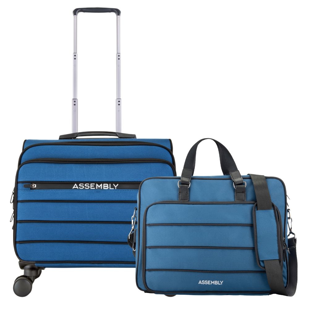 Assembly | Overnighter Trolley and Laptop Messenger Bag Combo - Blue