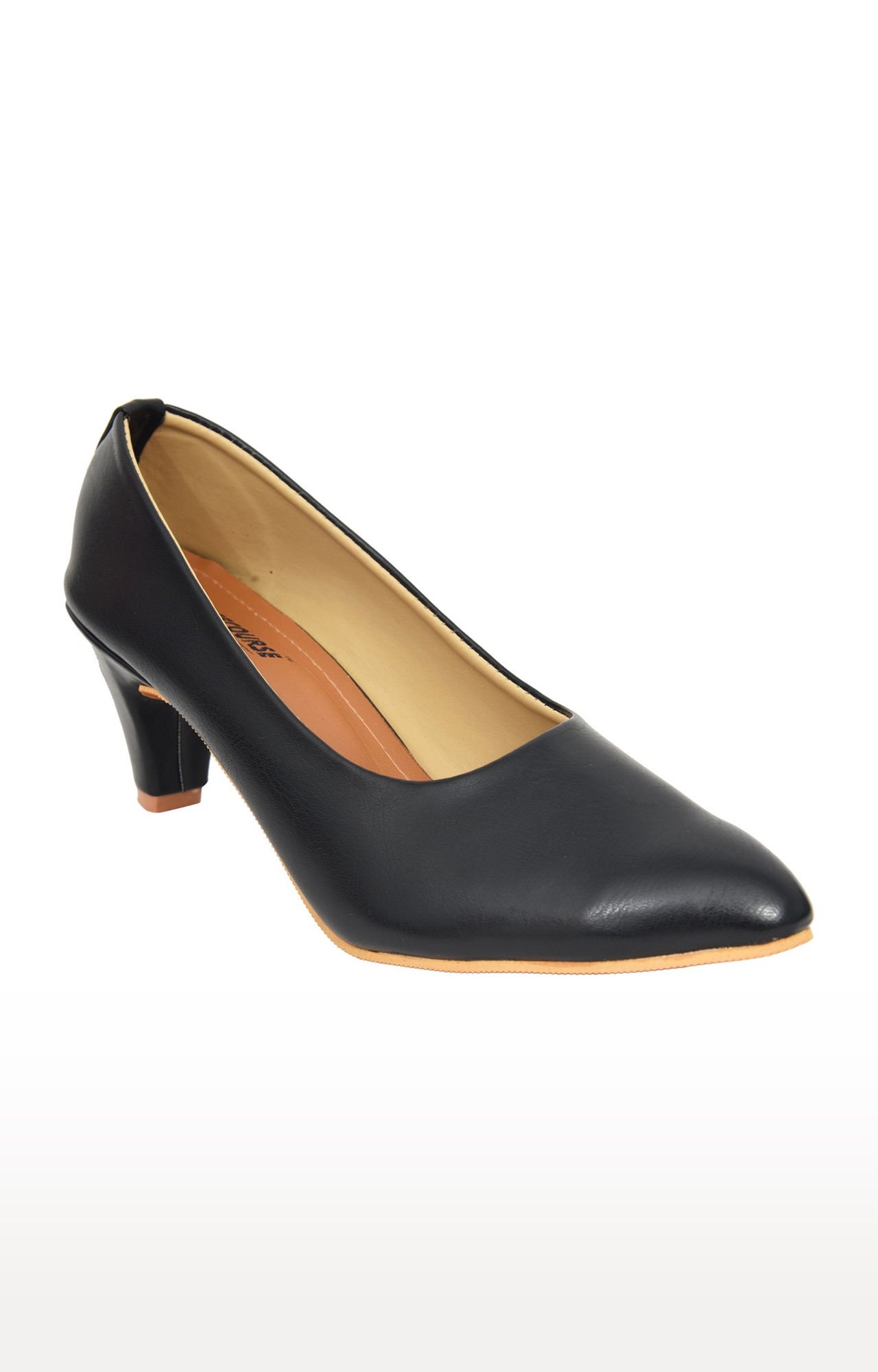 Racecourse | Racecourse Women's Cone Heel High Bottom Artificial Leather Beige Sheet Full Shoe Belly With the Heel Height of 2.5 Inch 9032 Black