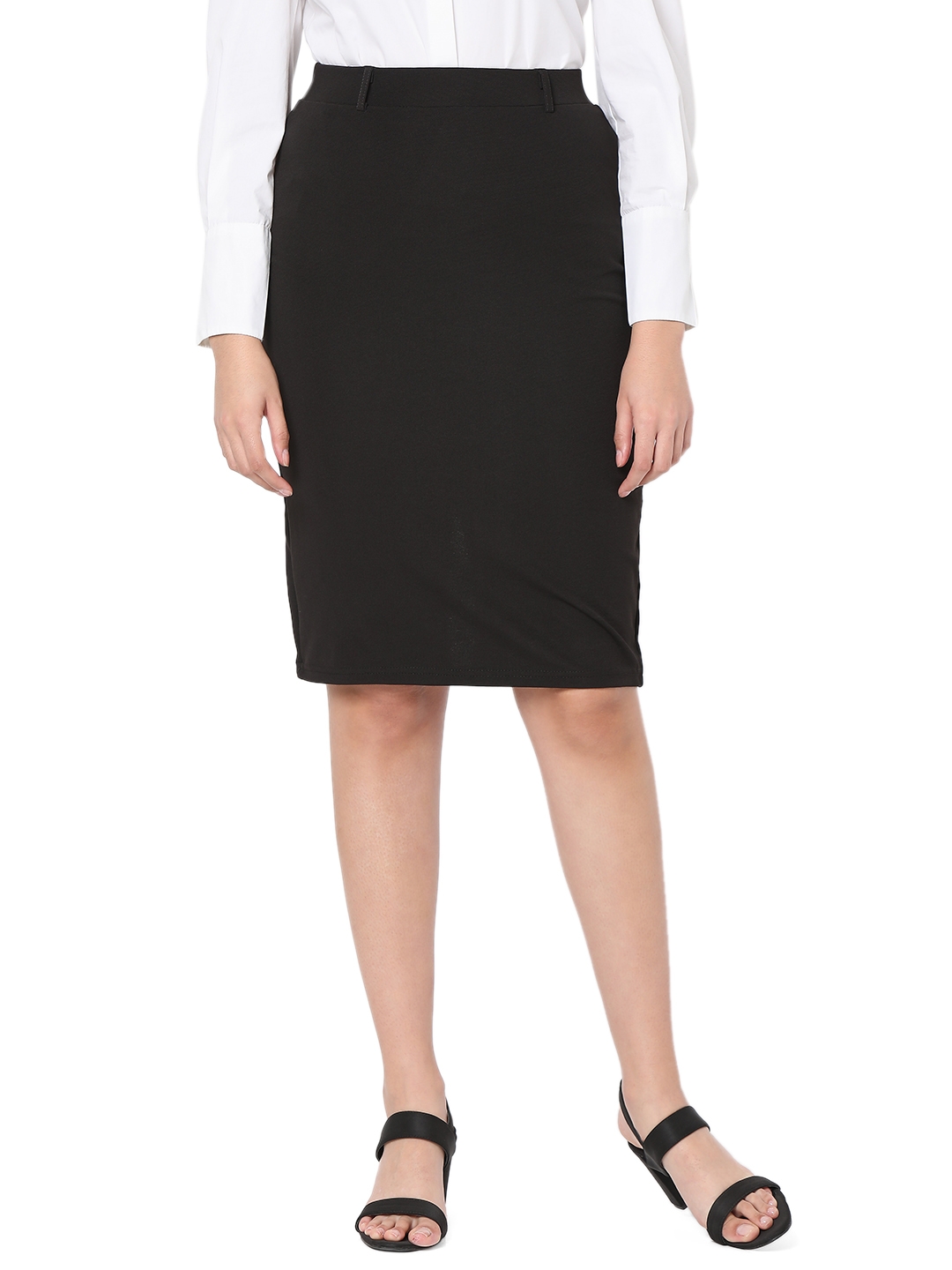 Smarty Pants | Smarty Pants women's cotton lycra black color pencil skirt.