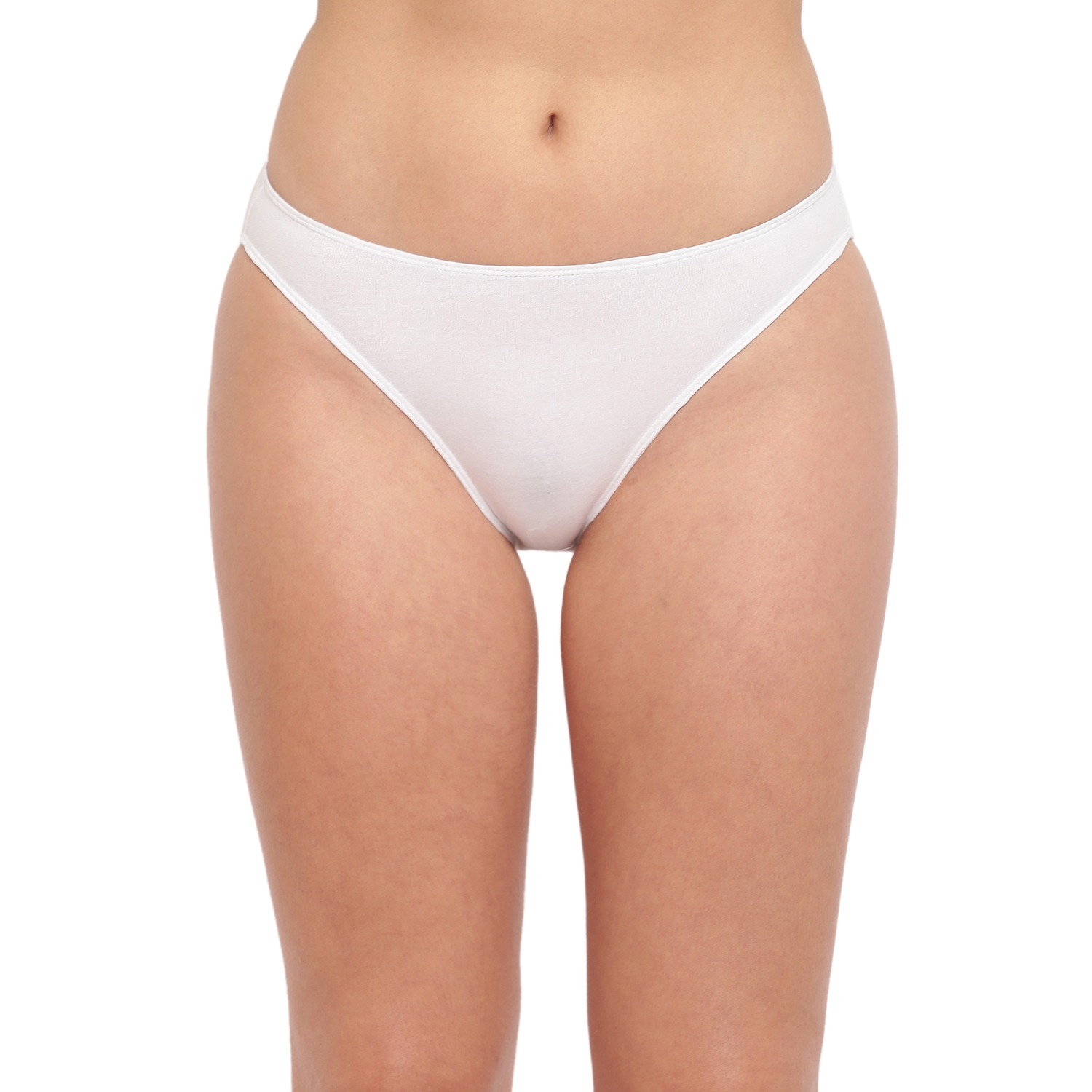 BASIICS by La Intimo | White Glamo Rise High Leg Bikini Panty