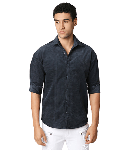 Hemsters | Hemsters Men Self Design Casual Grey Shirt