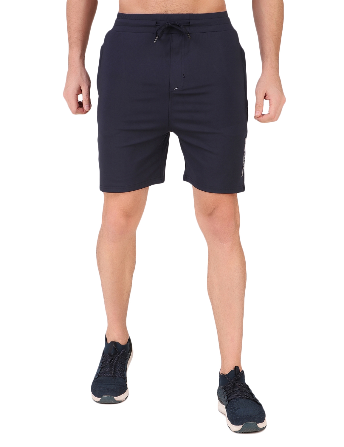 Fitinc | Fitinc Stretchable Men's Navy Blue Shorts for Gym, Running, Jogging, Yoga, Cycling, and Active Sports
