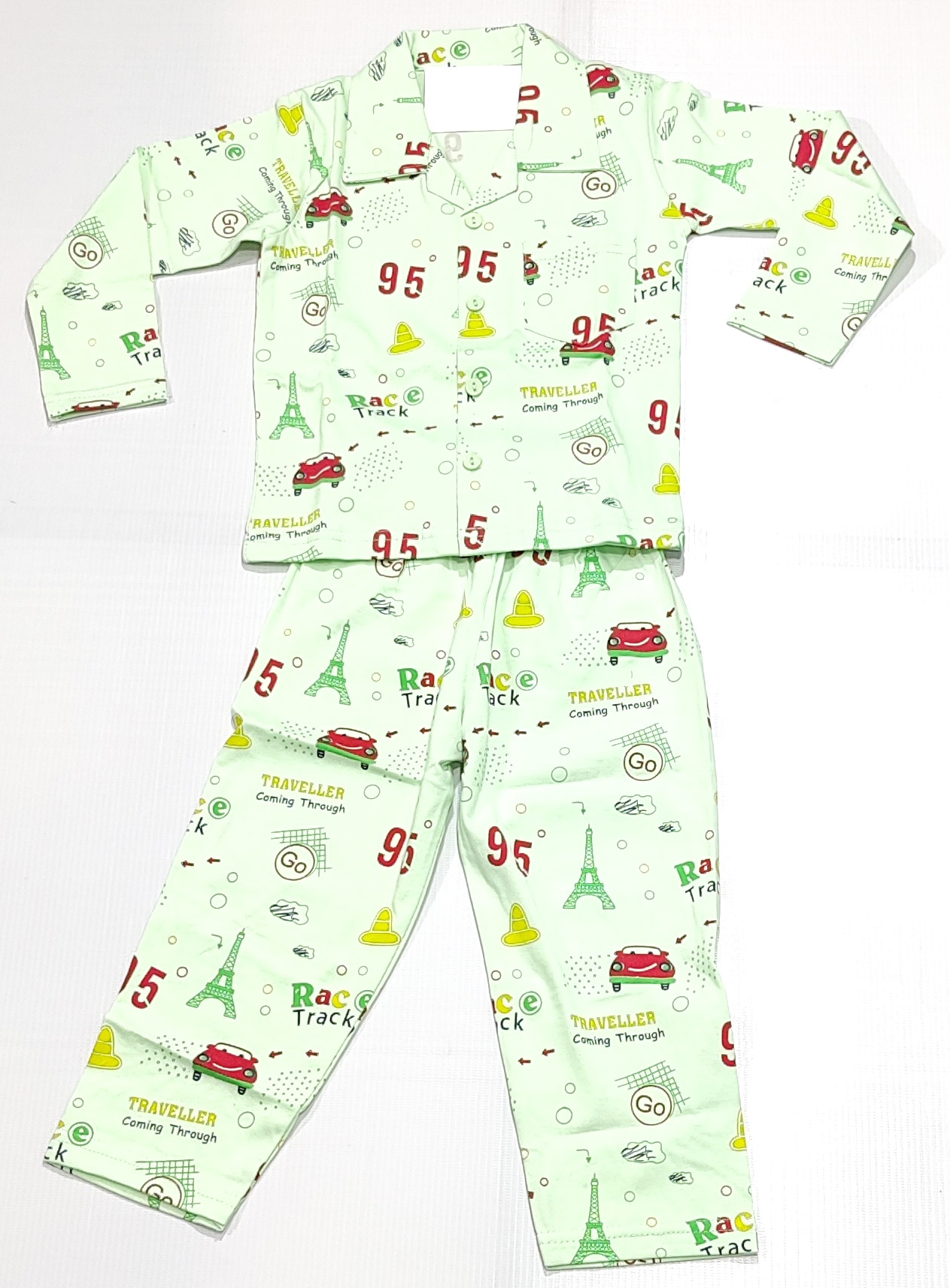 AAAKAR | Green Stylish Travel Printed Full Sleeve Top and Pyjama Set