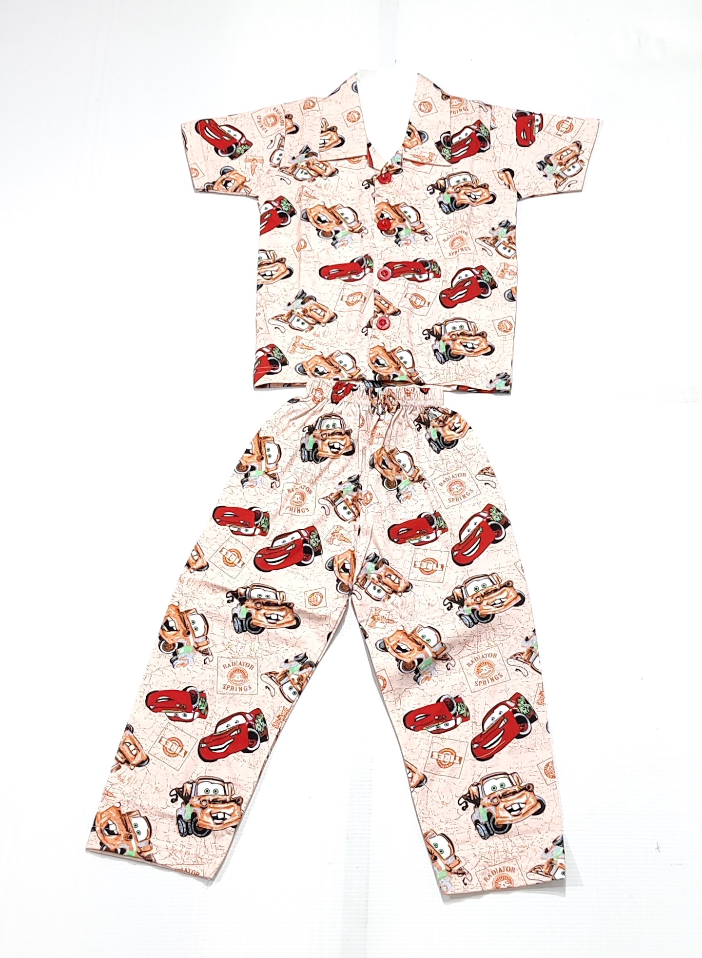 AAAKAR | Stylish Boy's Beige Graphic Printed Shirt And Pyjama Set