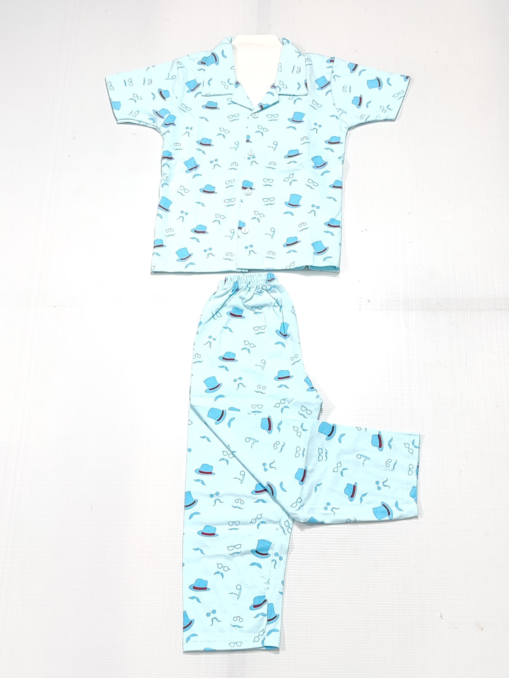 AAAKAR | Stylish Boy's Blue Graphic Printed Shirt And Pyjama Set
