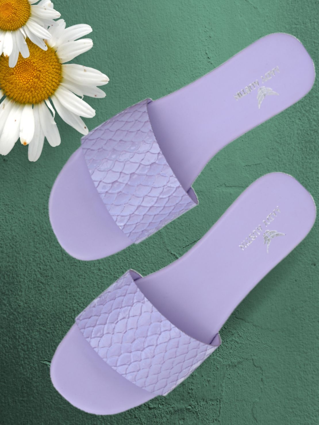 Aady Austin Lavender Open Toe Slider Flats for women
