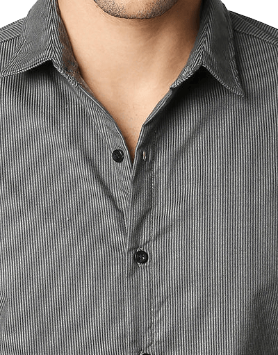 Hemsters | Hemsters Men Solid Casual Grey Shirt 5