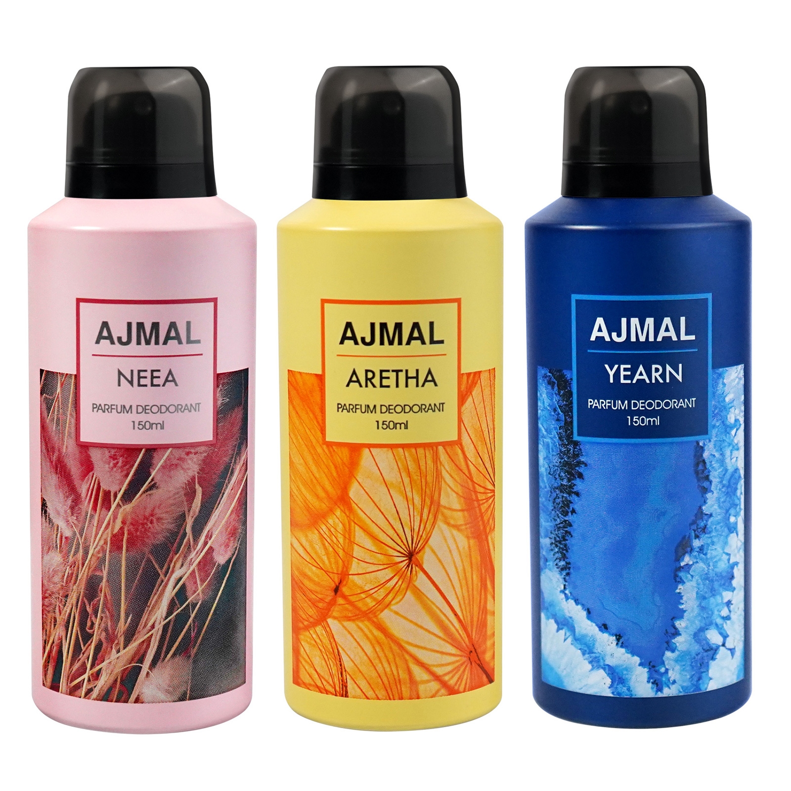 Ajmal Neea, Aretha and Yearn Deodorant Perfume 150ML Each Long Lasting Spray Party Wear Gift For Men and Women Online Exclusive