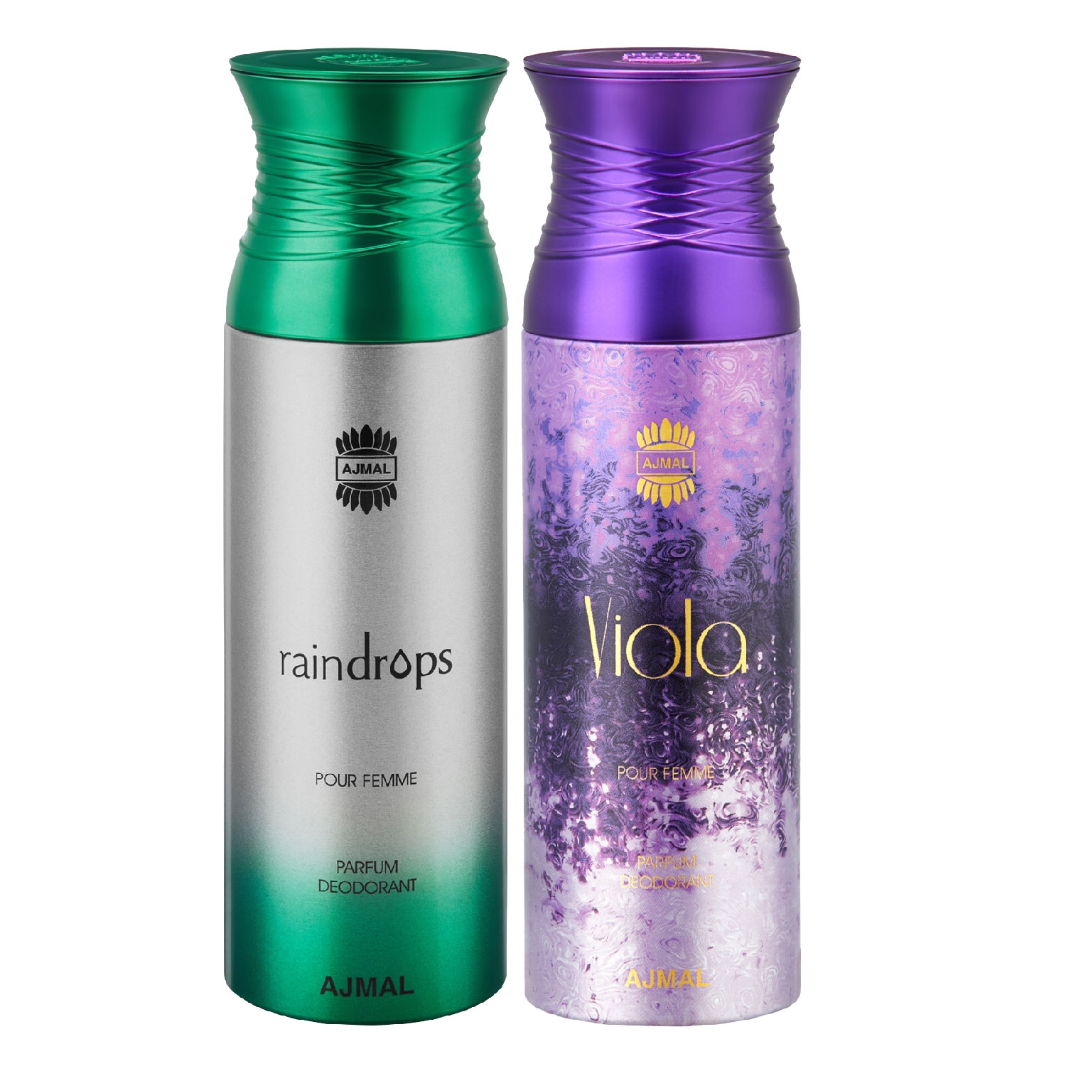Ajmal | Ajmal Raindrops & Viola Deodorants Gift For Women (200 ml, Pack of 2)