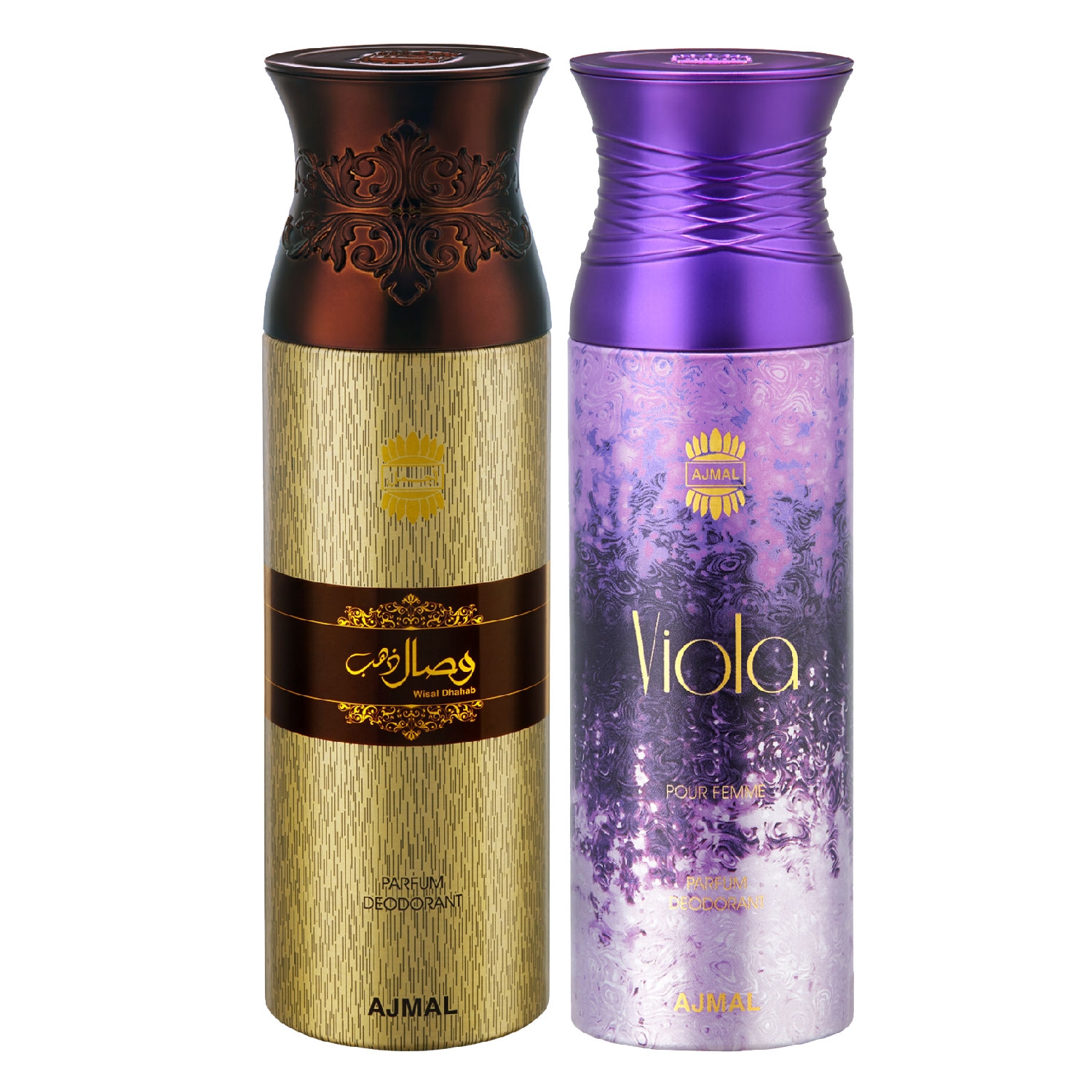 Ajmal | Ajmal Wisal Dhahab & Viola Deodorant Spray Gift For Men & Women (200 ml, Pack of 2)