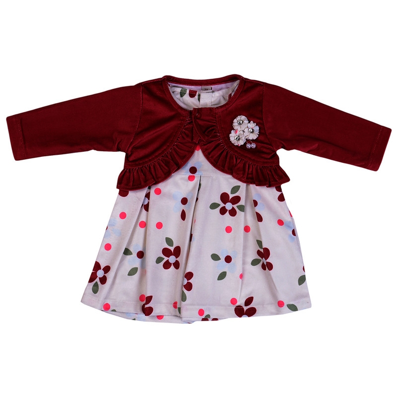 Albion | ALBION KIDS INFANTS MAHROON CHOCOLATE BABY FROCK