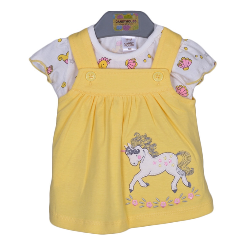 Albion | ALBION KIDS INFANTS CANDYHOUSE FROCK YELLOW