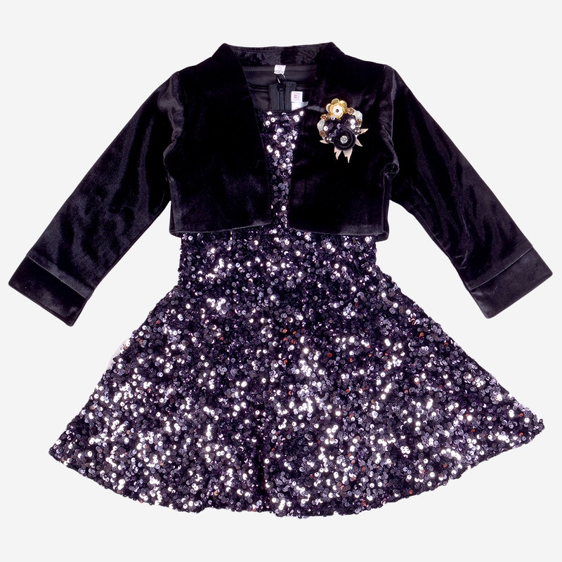 Albion | ALBION KIDS GIRLS CUTIES BLACK PARTY FROCK