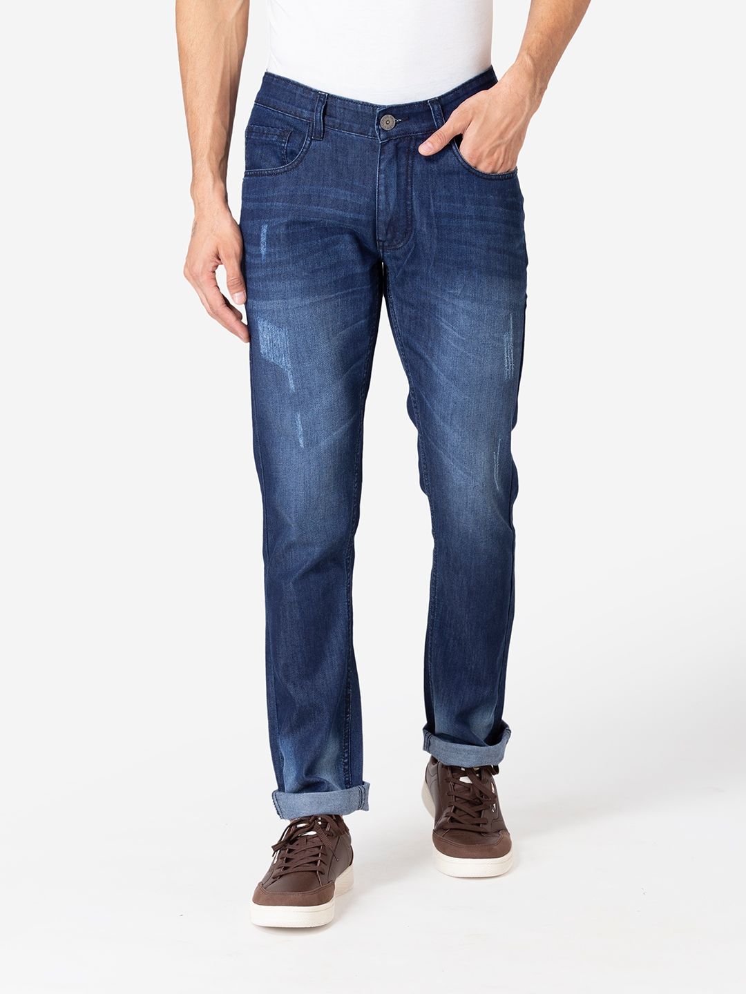 Allen Cooper | Allen Cooper Blue Denim Jeans For Men