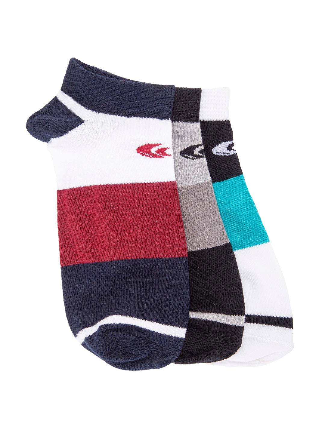 Allen Cooper | Allen Cooper Multi-Coloured Colourblock Pack of 3 Ankle Socks