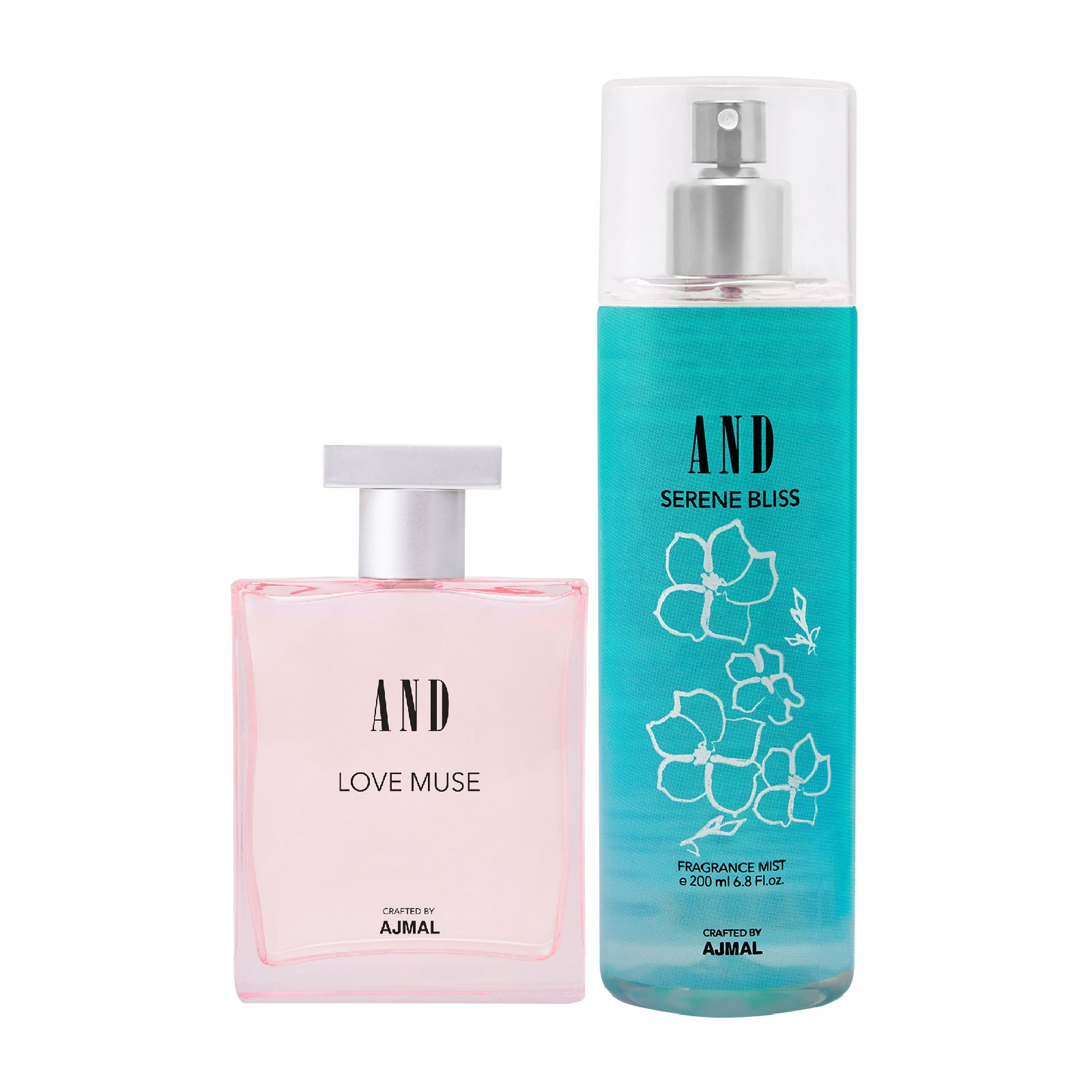AND Crafted By Ajmal | AND Love Muse Eau De Parfum 50ML & Serene Bliss Body Mist 200ML Pack of 2 for Women Crafted by Ajmal + 2 Parfum Testers