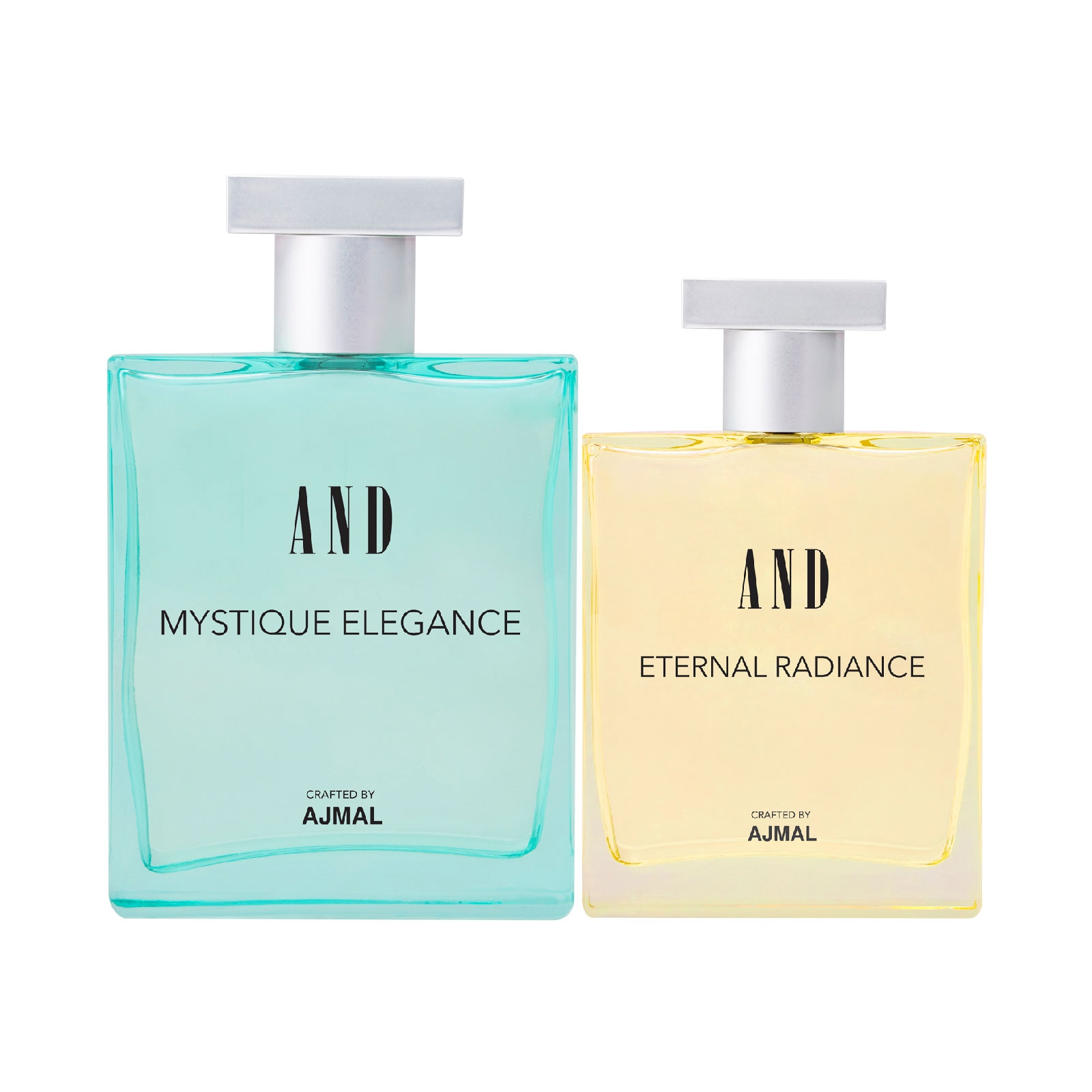 AND Crafted By Ajmal | AND Mystique Elegance 100ML & Eternal Radiance 50ML Pack of 2 EDP for Women Crafted by Ajmal + 2 Parfum Testers