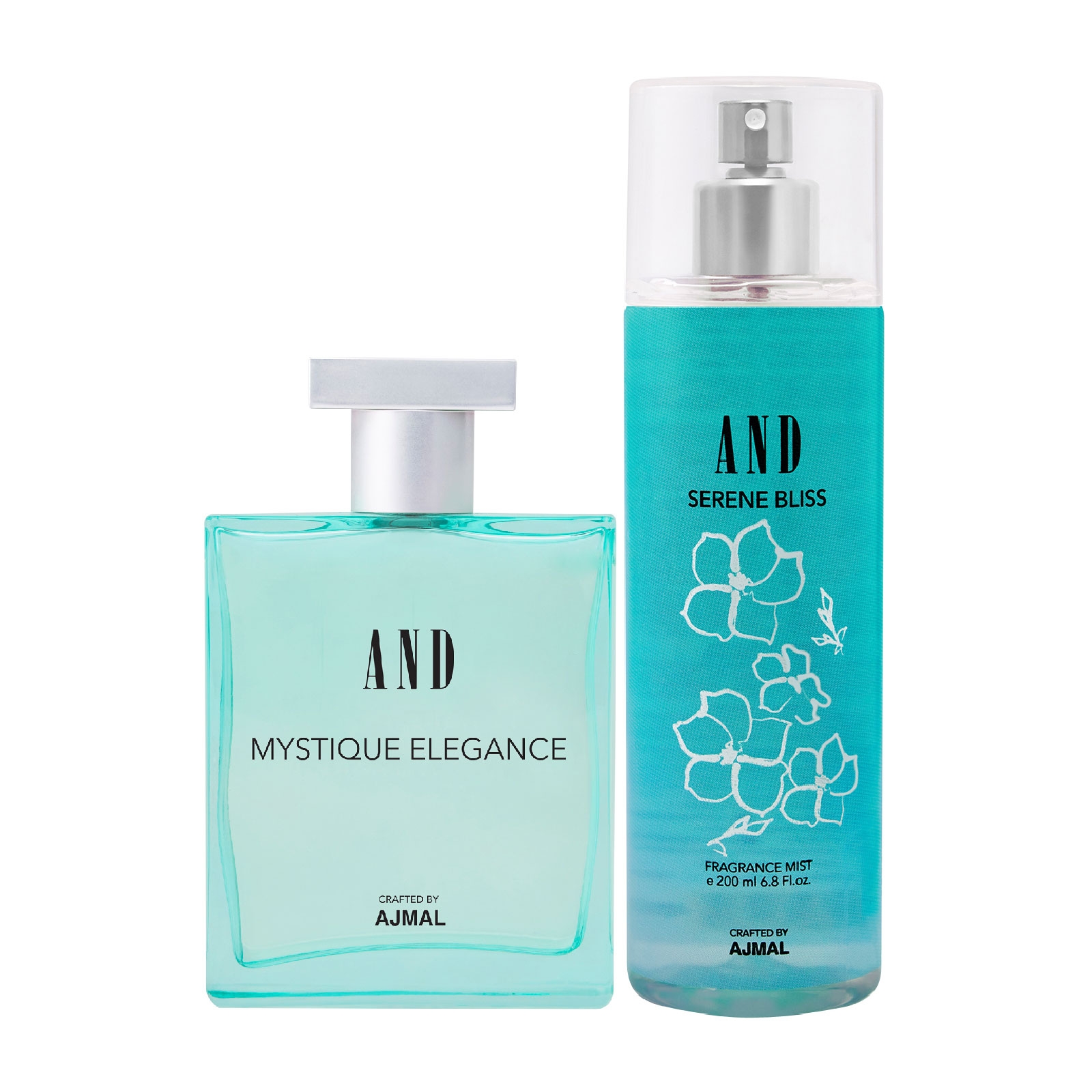 AND Crafted By Ajmal | AND Mystique Elegance EDP 100ML & Serene Bliss Body Mist 200ML Pack of 2 for Women Crafted by Ajmal + 2 Parfum Testers