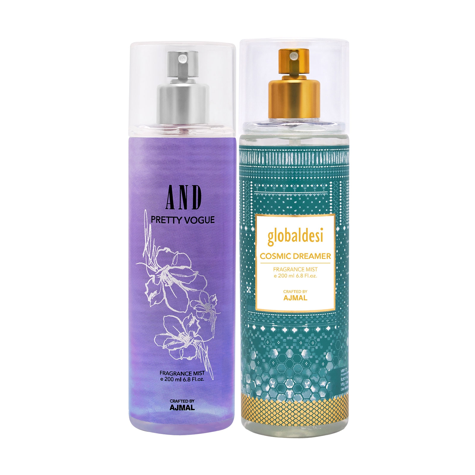 AND Crafted By Ajmal | AND Pretty Vogue Body Mist 200ML & Global Desi Cosmic Dreamer Body Mist 200ML 