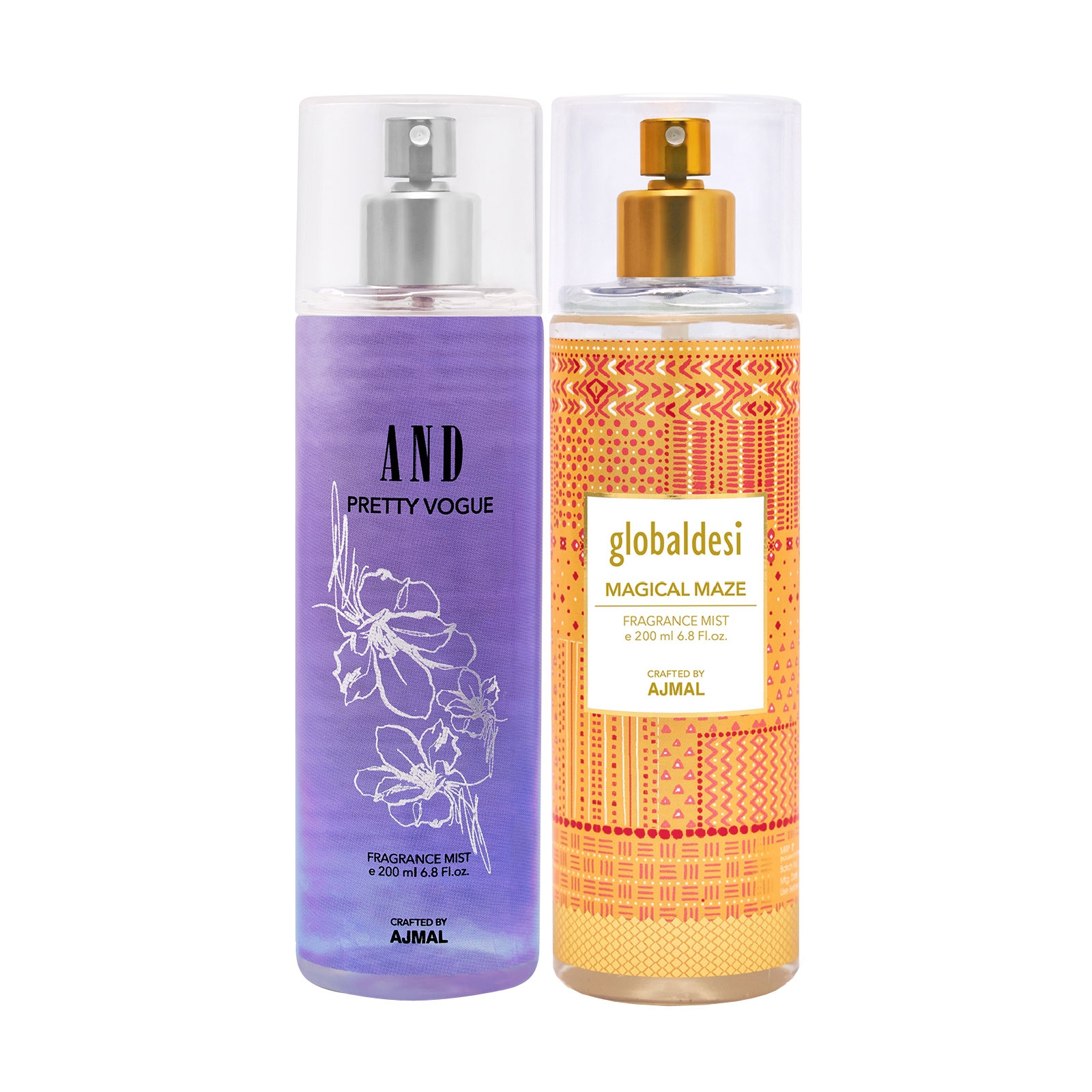AND Crafted By Ajmal | AND Pretty Vogue Body Mist 200ML & Global Desi Magical Maze Body Mist 200ML 