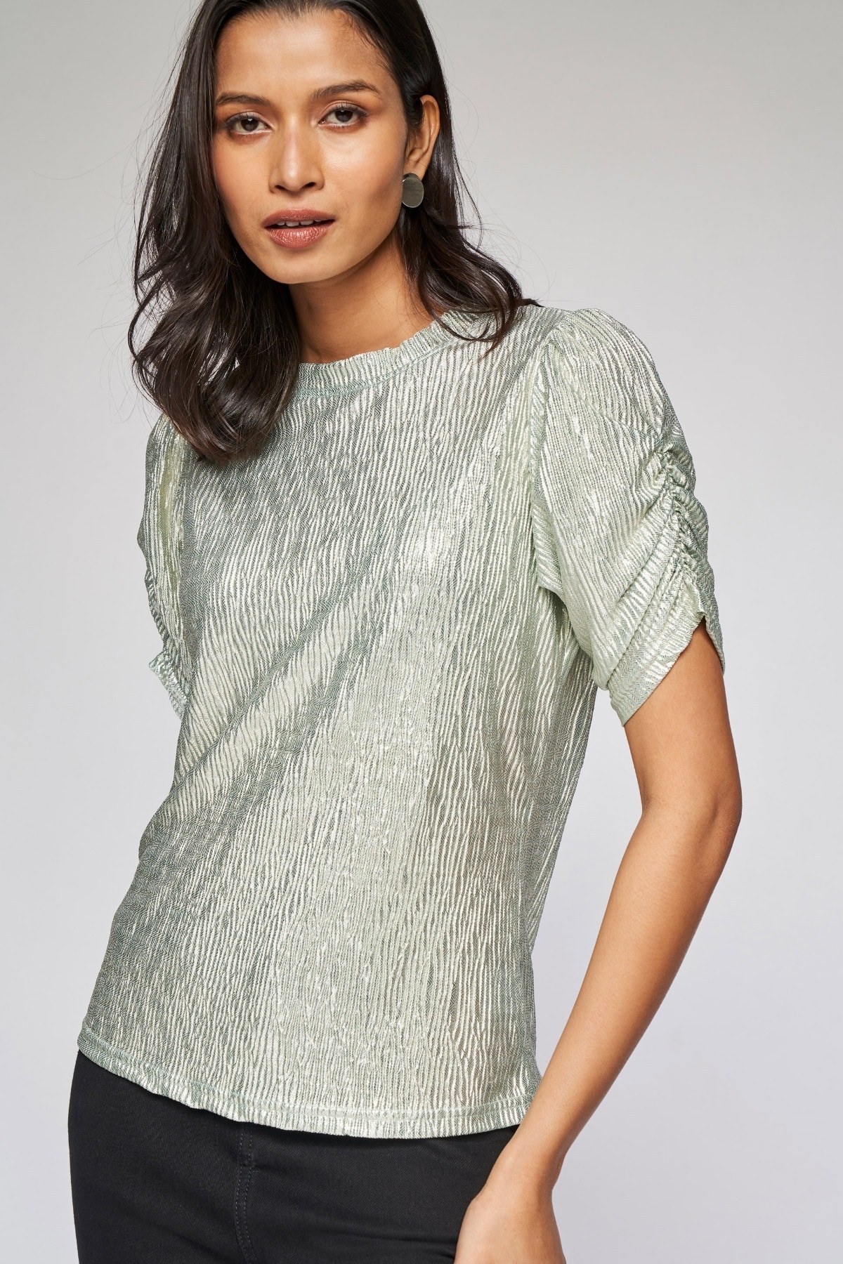 AND | Mint Self Design A-Line Top