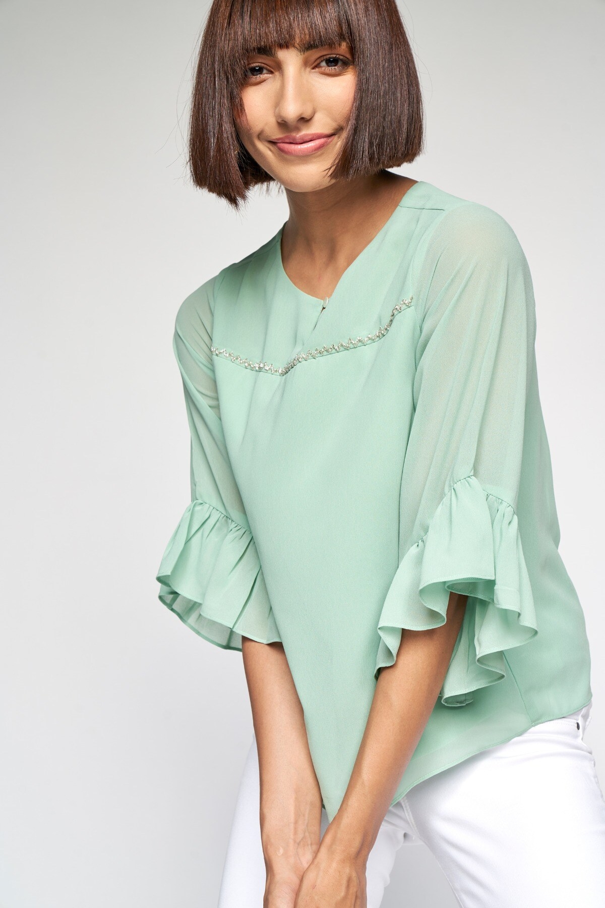 AND | AND SAGE GREEN TOP