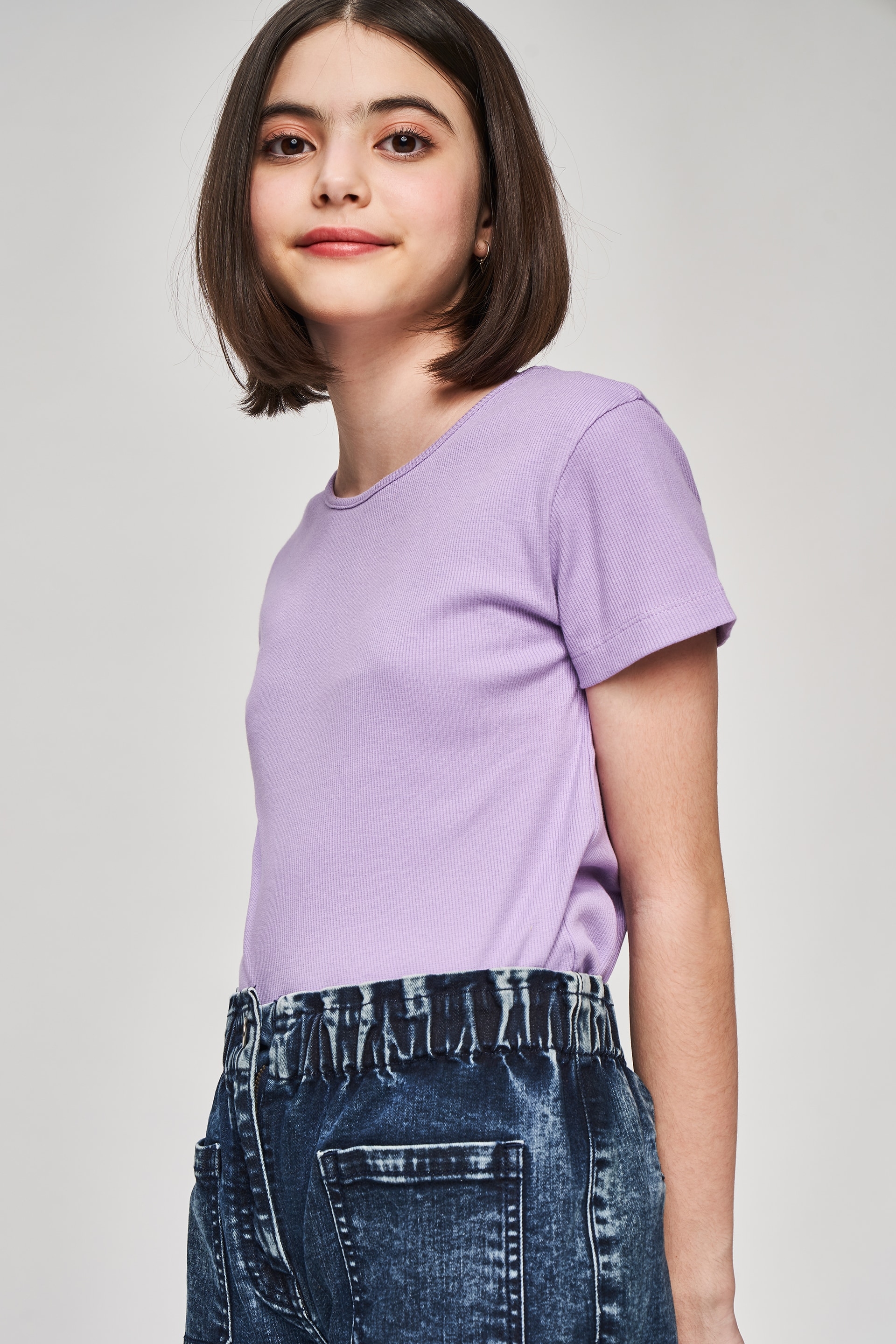 AND | Lilac Solid A-Line Top