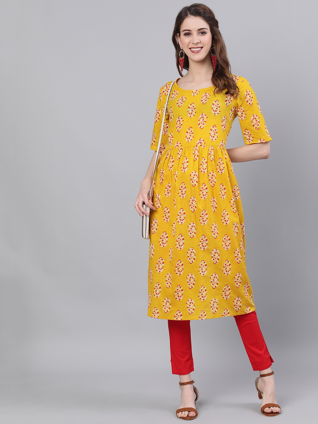 ANTARAN | Antaran Women A-line Yellow Dress