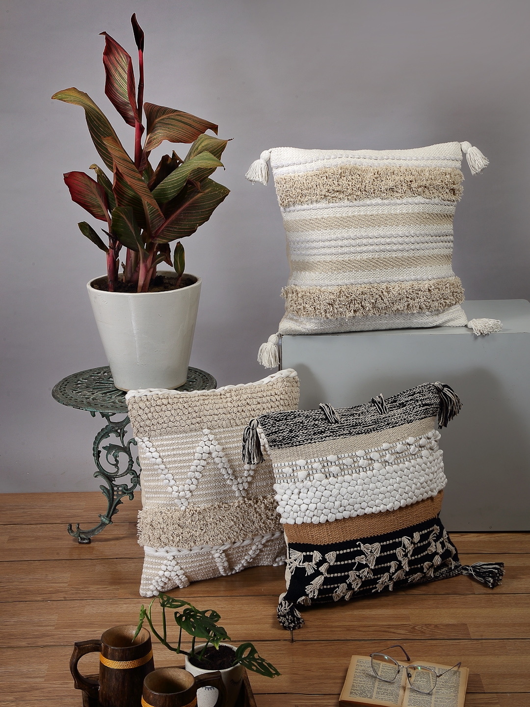 ANWYN | Pack of 3 Handloom Cushion Covers