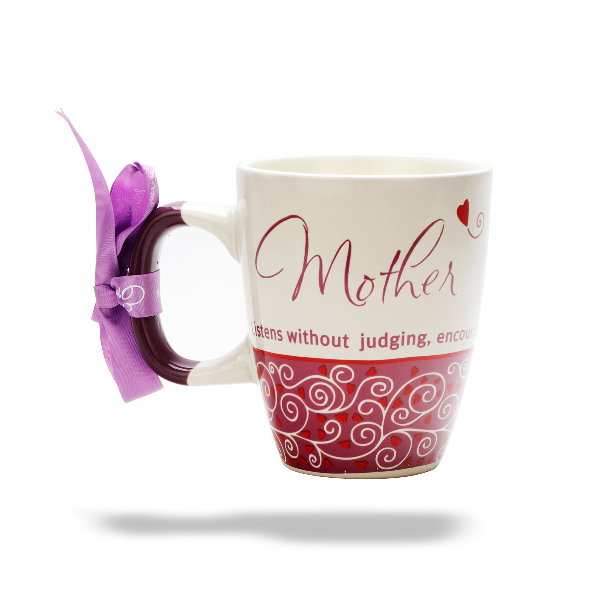Archies | ARCHIES CERAMIC COFFEE MUG WITH  MOTHER QUET & RIBBBON TAGED HANDLE 