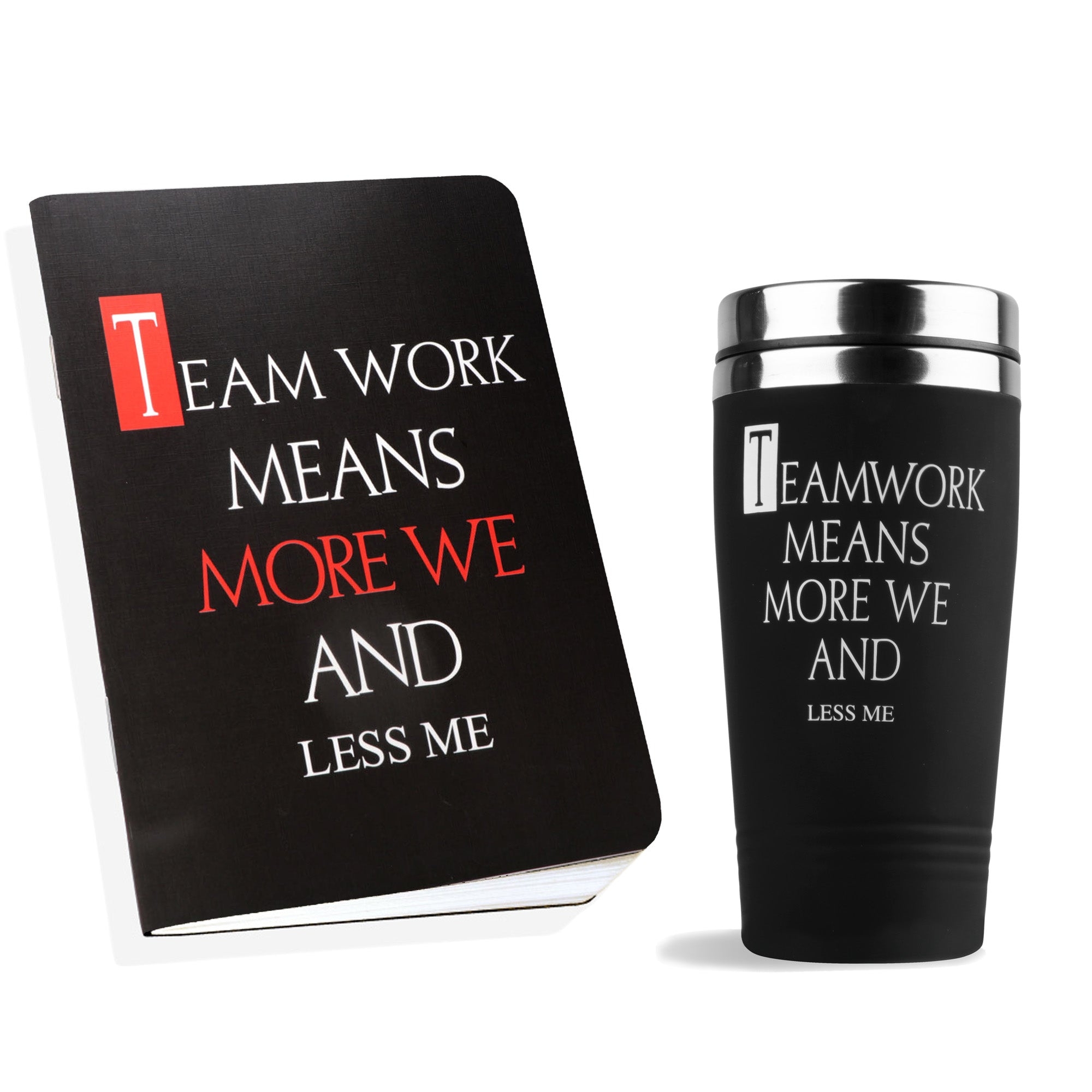 Archies Printed Stainless Steel Sipper/Shaker & Notebook combo with Corporate Quote Theme