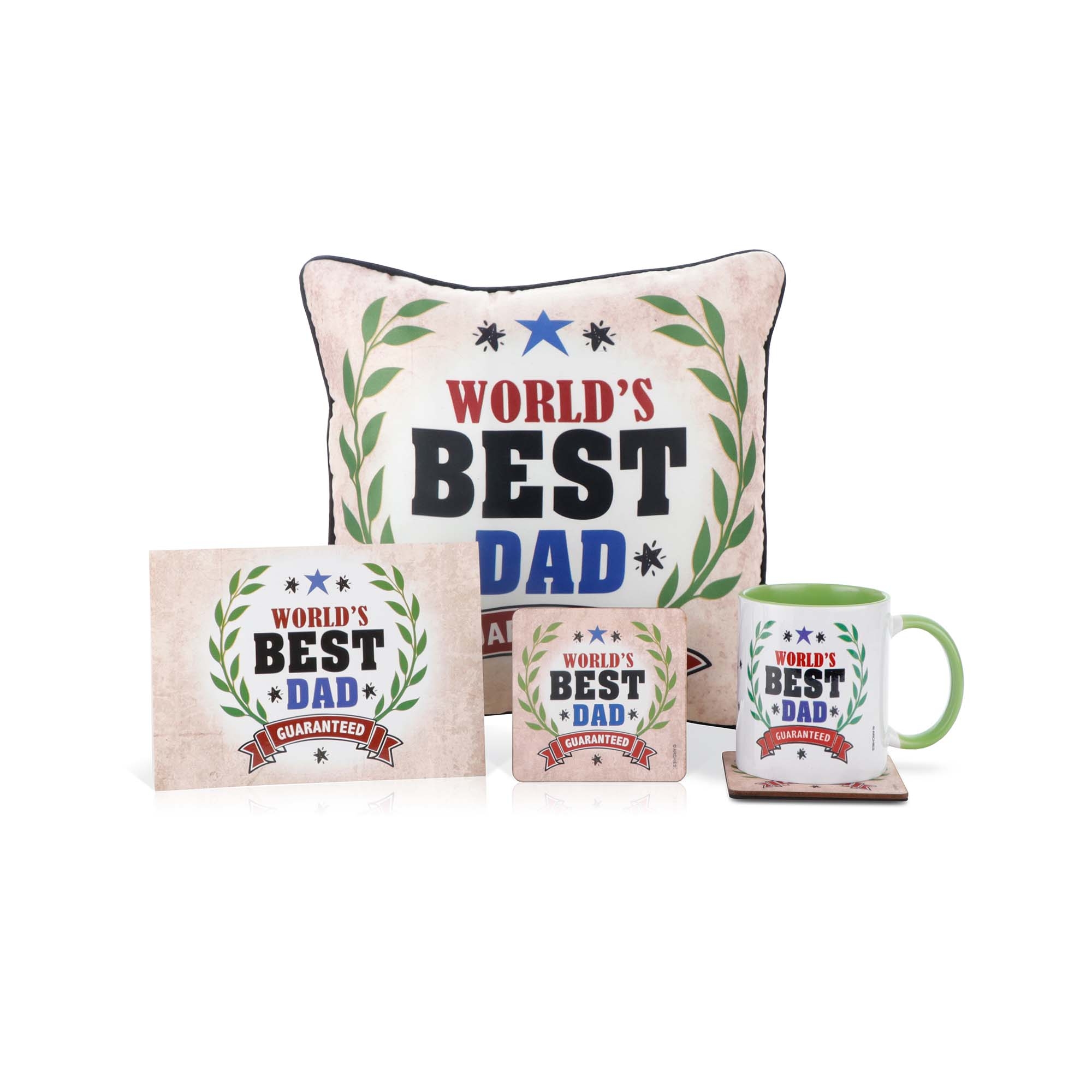 Archies | Archies Father's day combo gift pack MUG CUSHION COASTER GREETING CARD WITH envelope