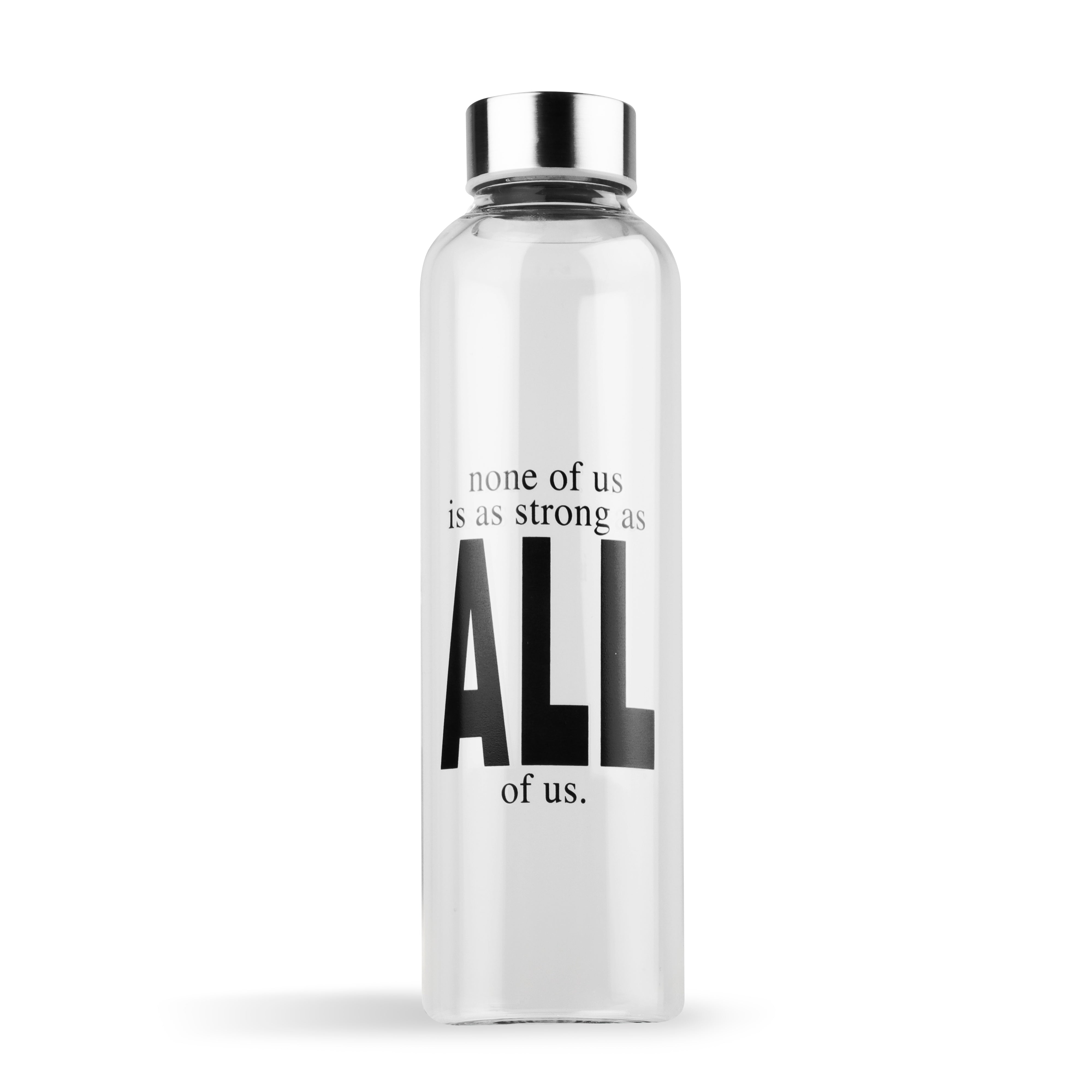 Archies Printed Glass  Water Bottle With Protector Cover & Notebook combo With Corporate Quote Theme 