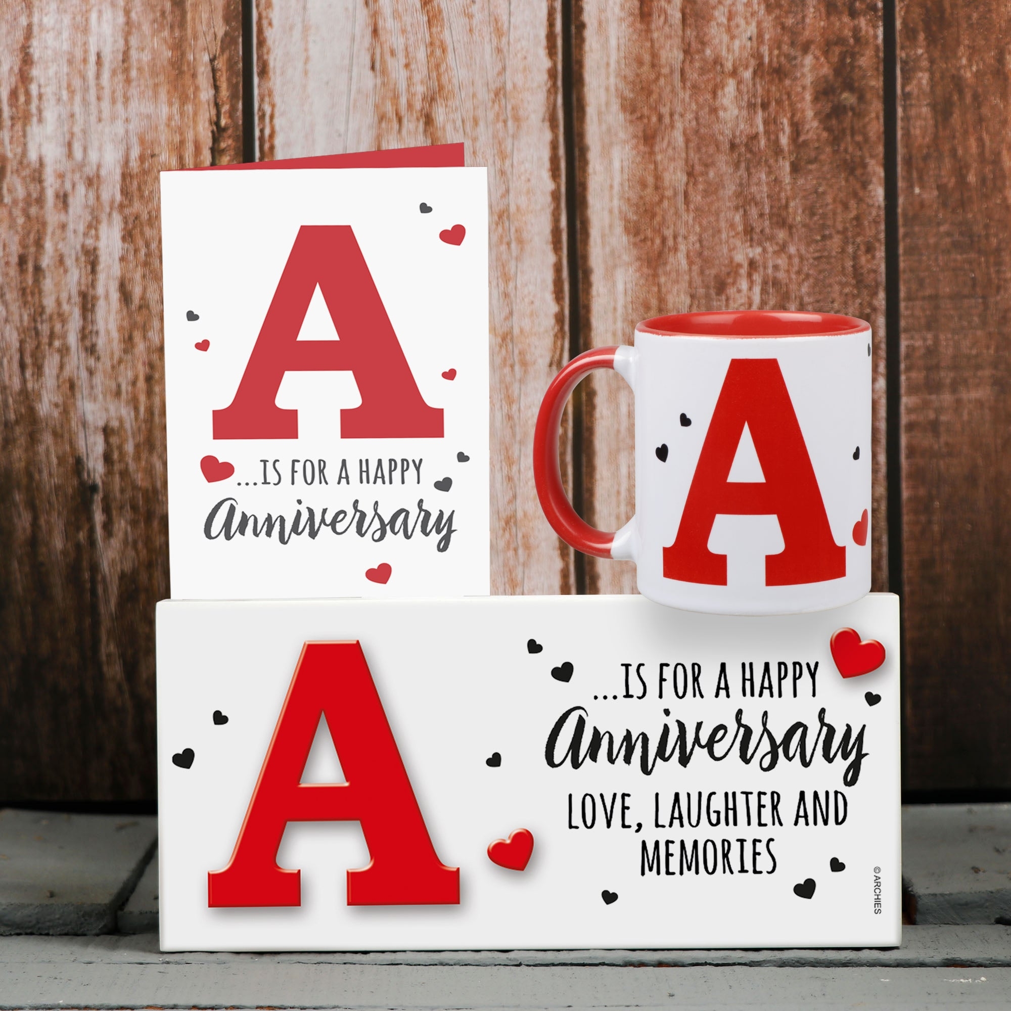 Archies KEEP SAKE Anniversary Gift Combo with Ceramic Mug and Elevated Initial Quotation - with a FREE GREETING CARD