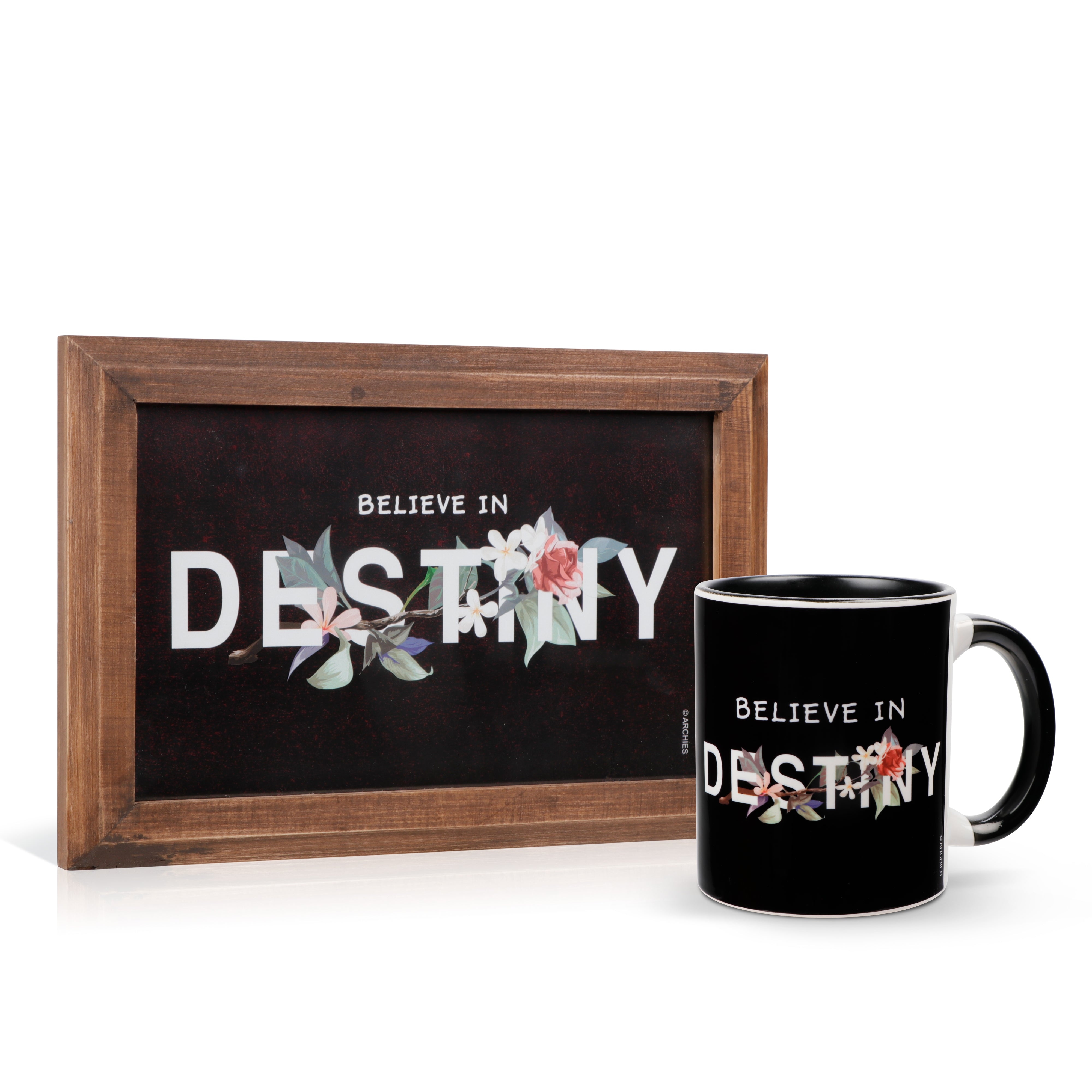 Archies | Archies KEEP SAKE Combo Gift with Ceramic Mug and Elevated Initial Quotatio- BELIEVE IN DESTINY