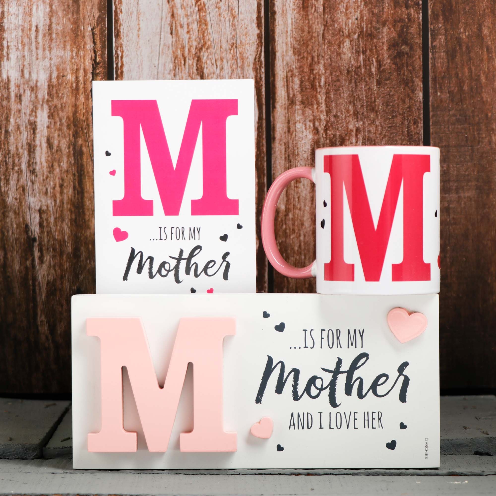 Archies KEEP SAKE Mother's Day Gift Combo with Ceramic Mug and Elevated Initial Quotation - with a FREE GREETING CARD