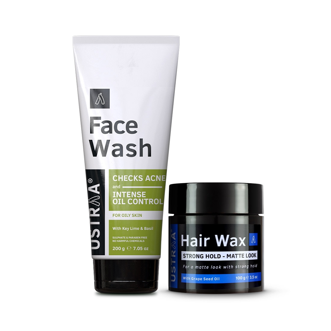 Ustraa Hair Wax Matte Look 100 g & Face Wash - Oily Skin 200 g