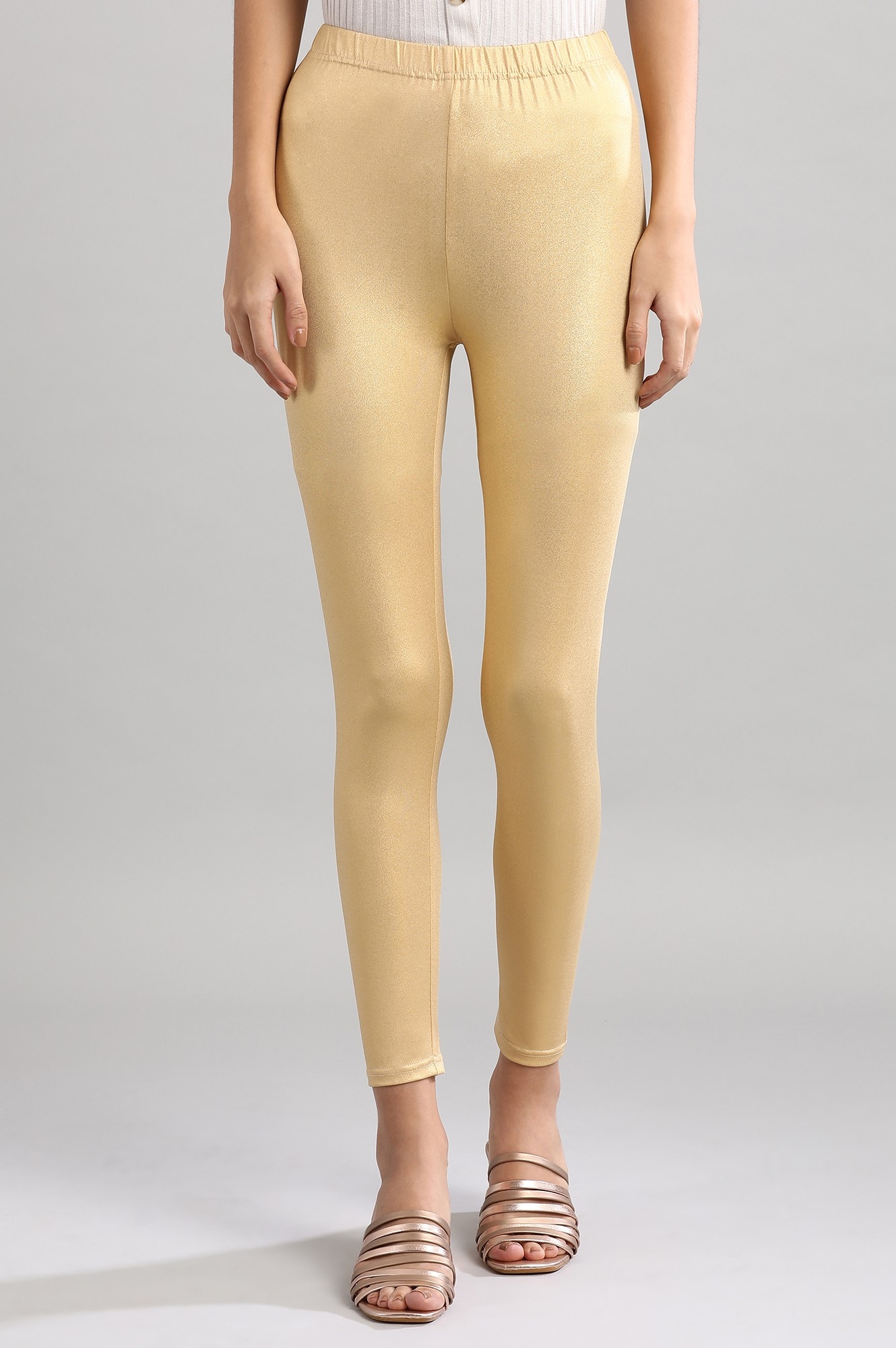 Aurelia | Gold Knitted Tights