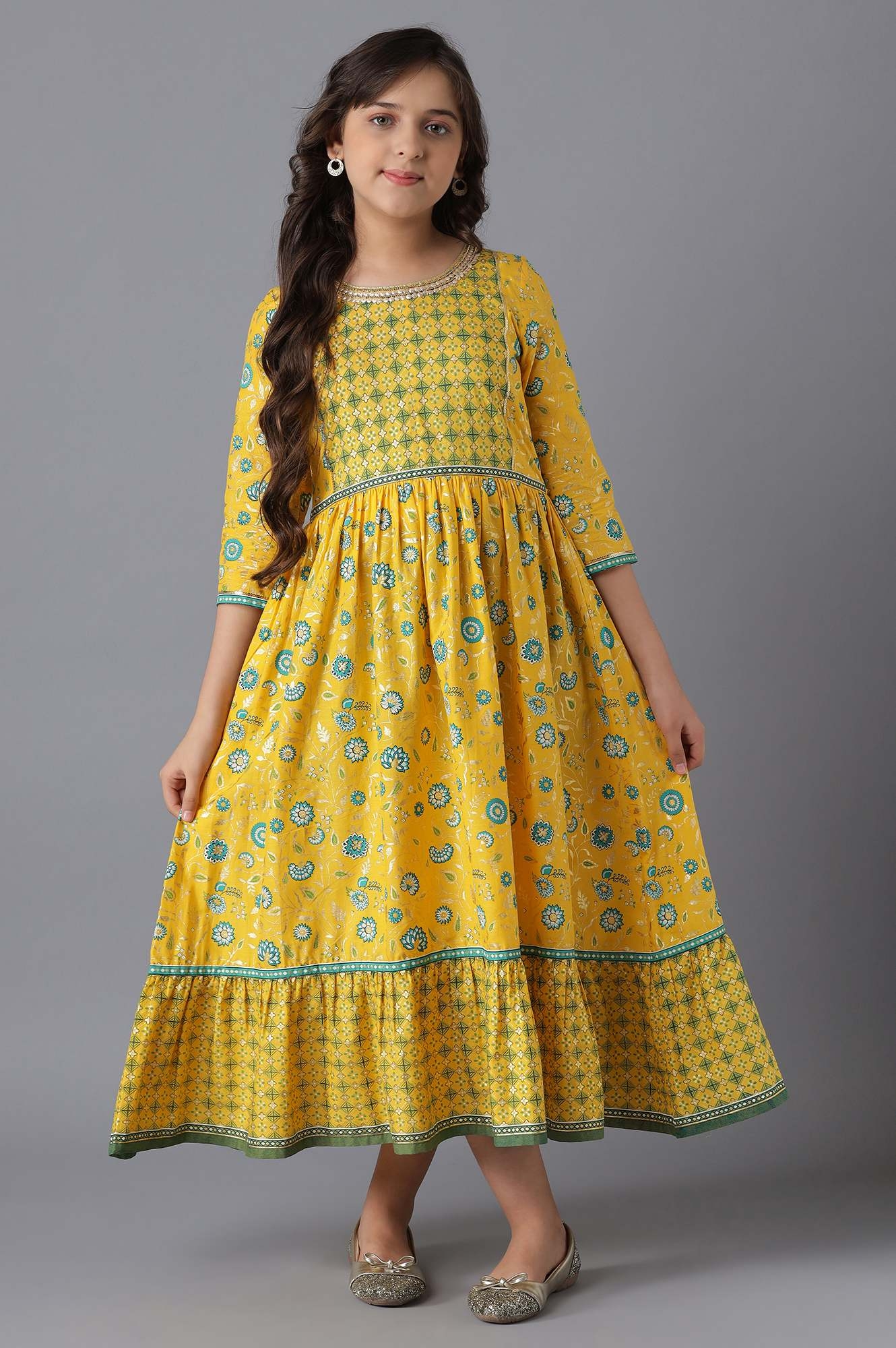 Aurelia | Yellow Cotton Girls Dress