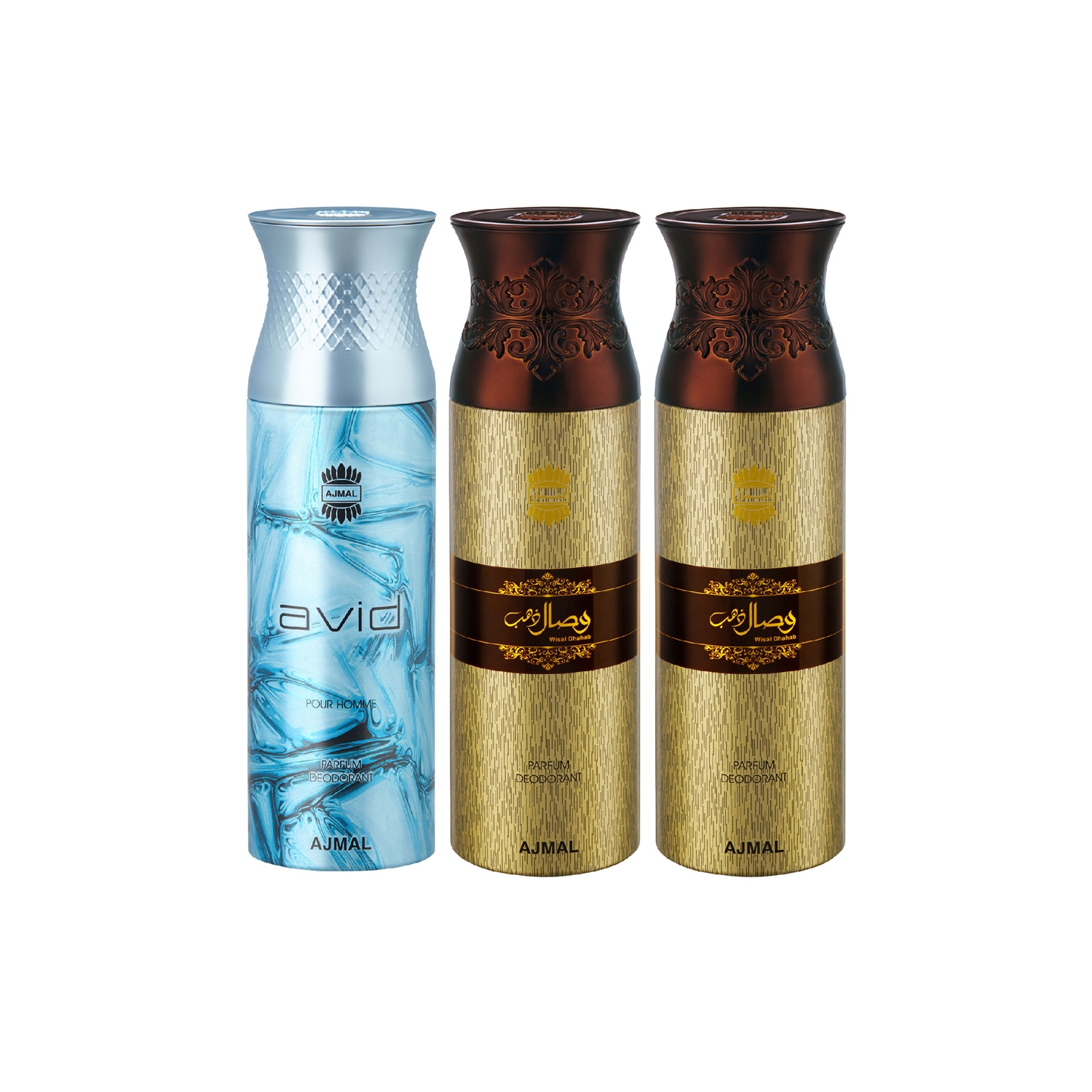 Ajmal | Ajmal Avid & Wisal Dahab & Wisal Dahab Deodorant Spray - For Men (200 ml, Pack of 3)