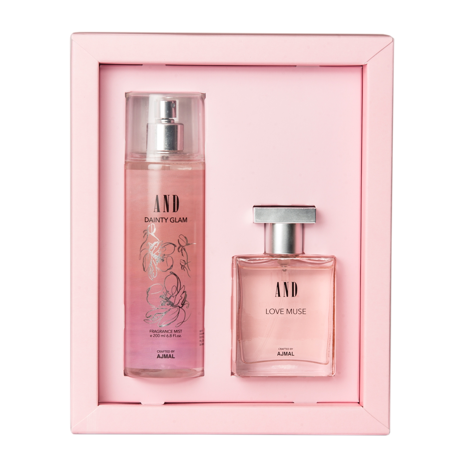 AND Crafted By Ajmal | AND Love Muse Eau De Parfum 50ML & Dainty Glam Body Mist 200ML for Women Crafted by Ajmal