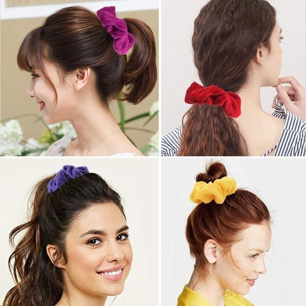 LACE IT Velvet Hair scrunchies Rubber Band (Multi color)12 Pieces For Women