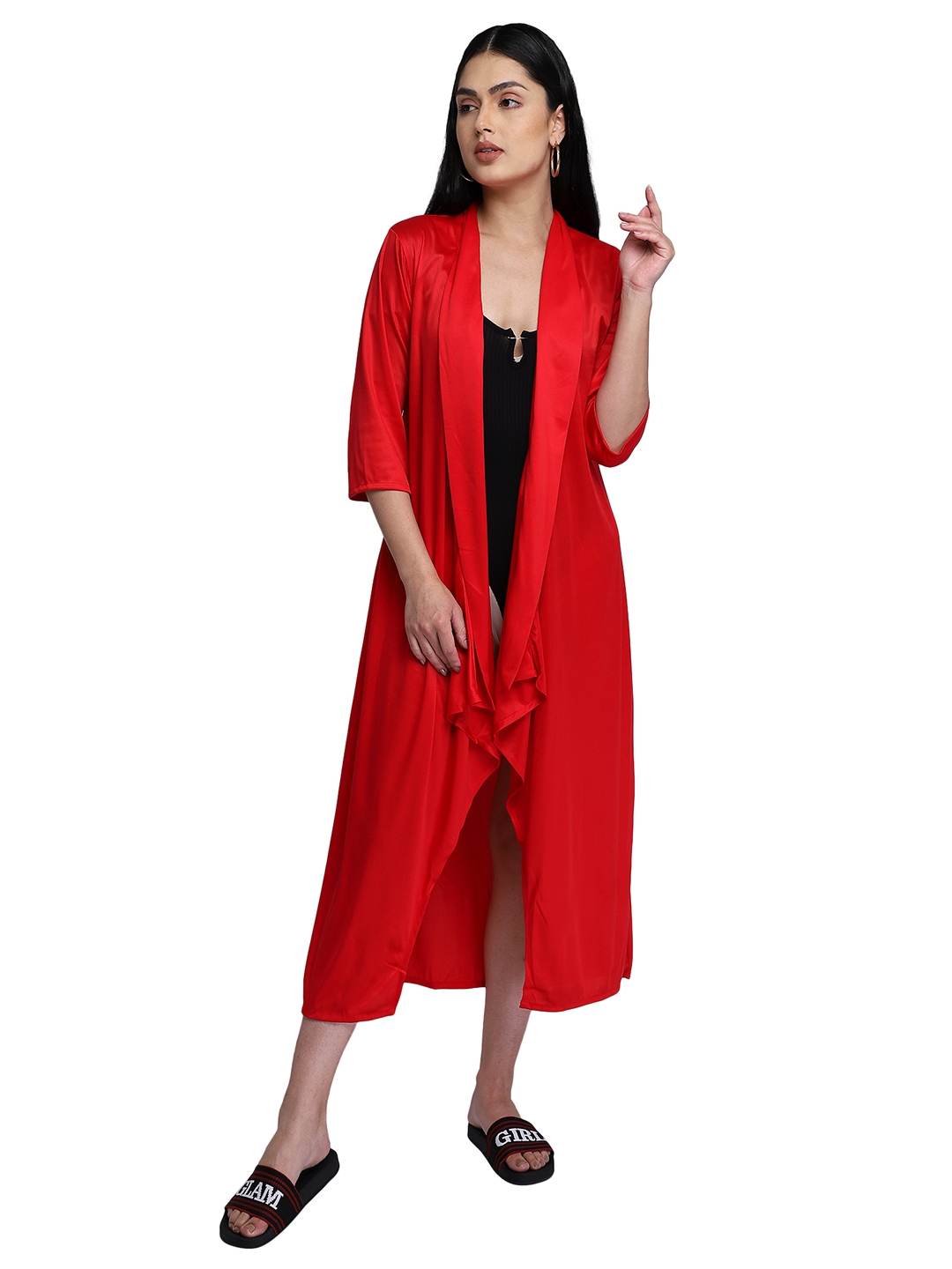 Smarty Pants | Smarty Pants women's solid red color cape cover up