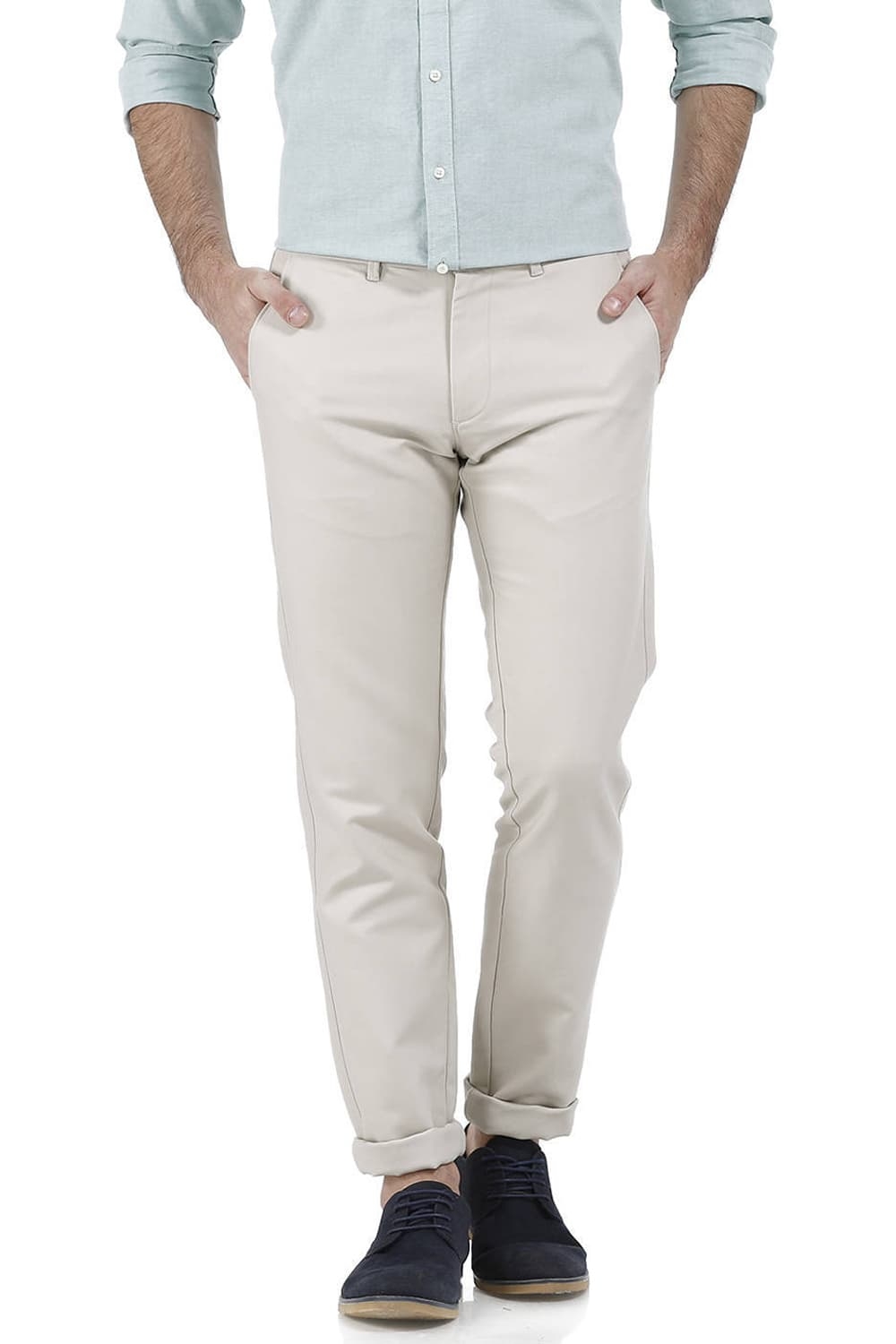 Basics | Basics Tapered Fit Sand Shell Cotton Trouser