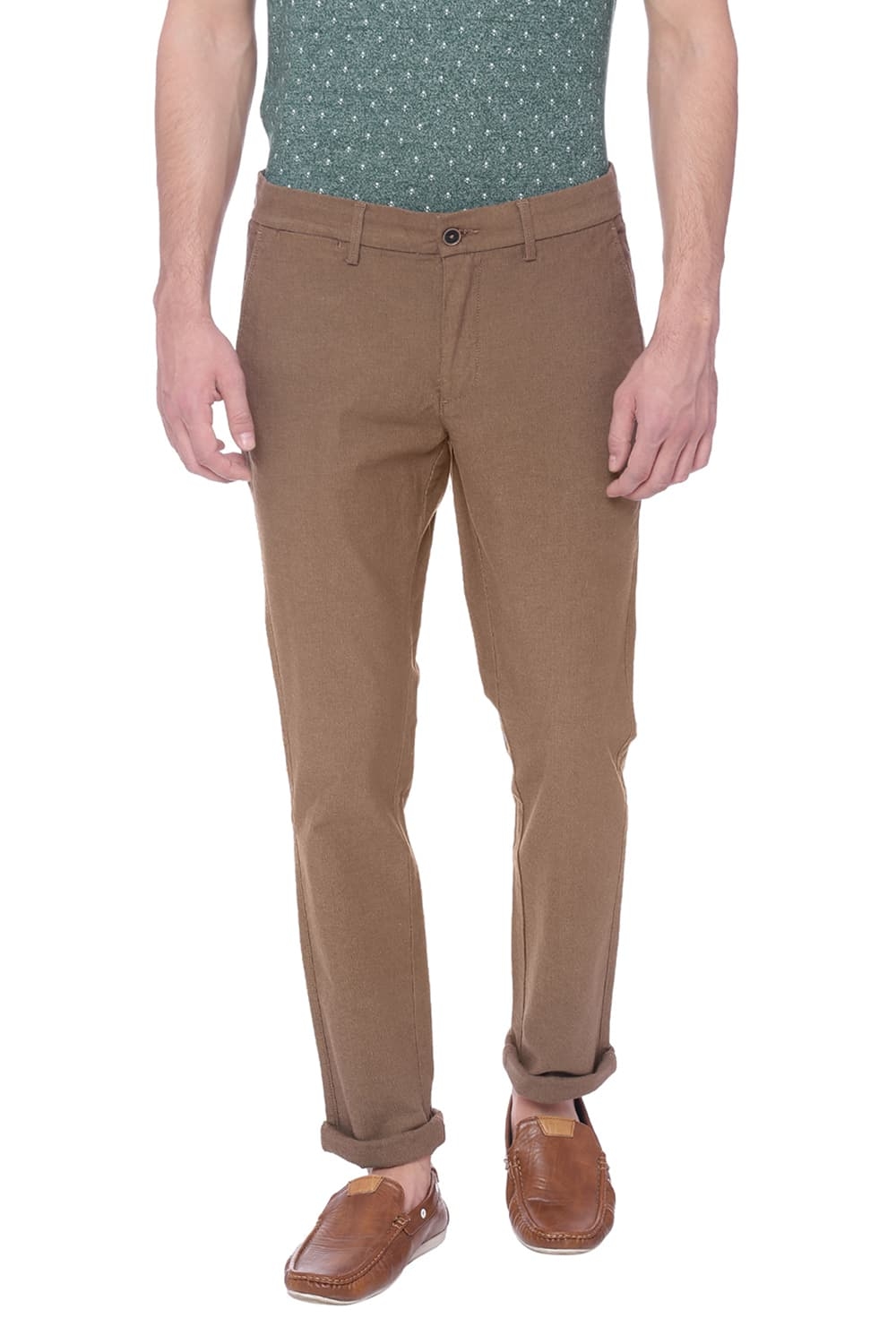 Basics | Basics Tapered Fit Antique Bronze Brown Stretch Trouser