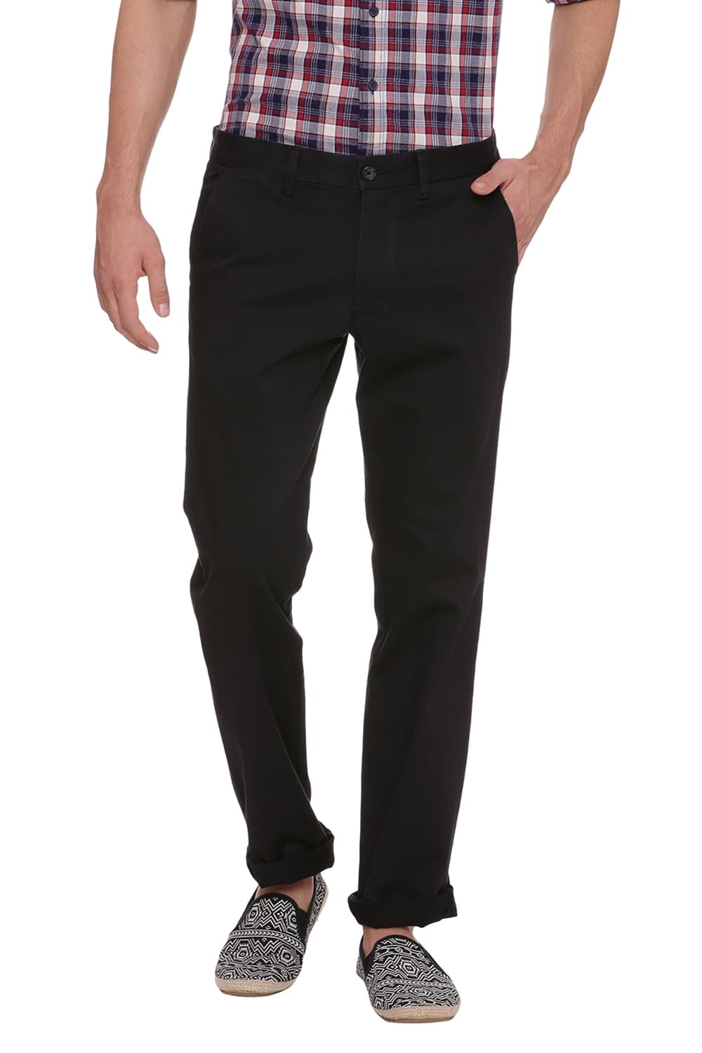 Basics | Basics Tapered Fit Jet Black Stretch Trouser