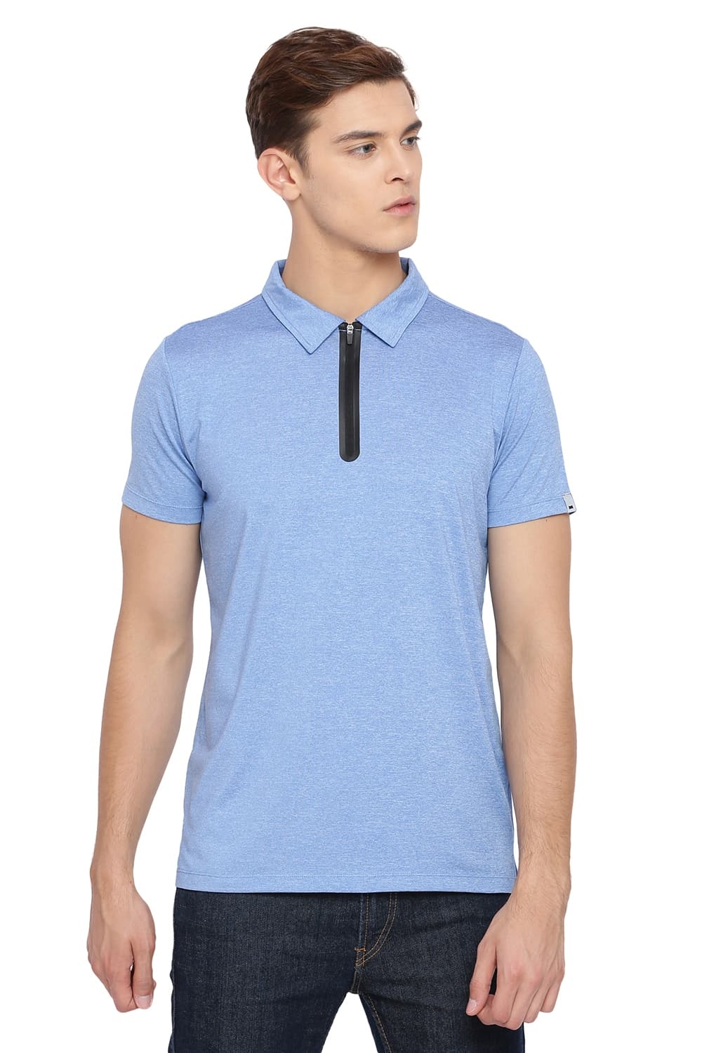 BASICS | Basics Muscle Fit Marina Blue Polo T Shirt
