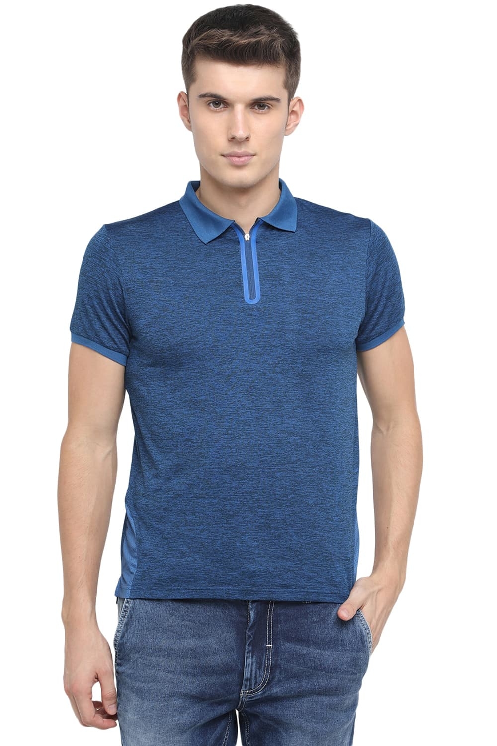 BASICS | Basics Muscle Fit Twilight Blue Polo T Shirt