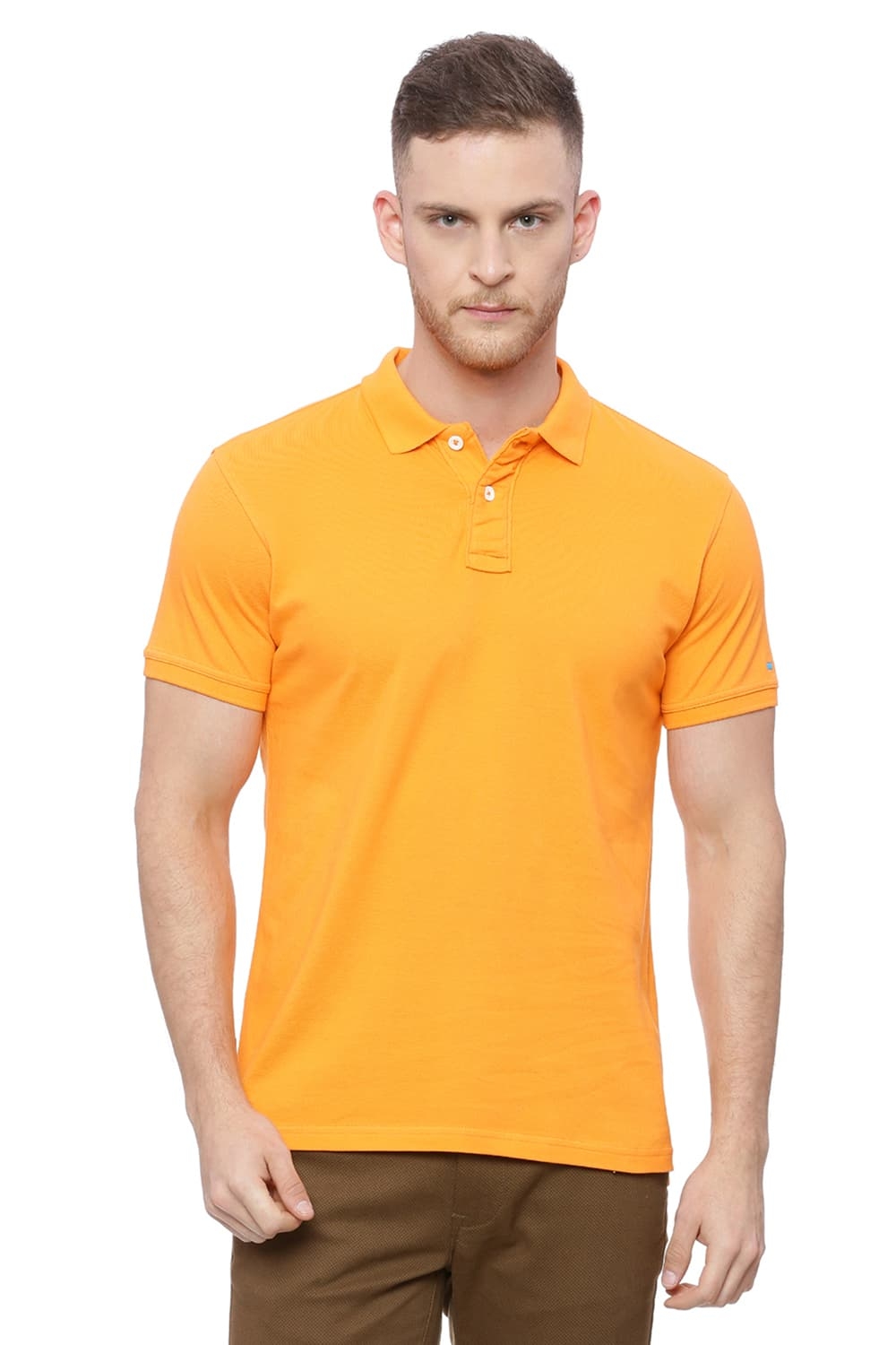 Basics | Basics Muscle Fit Mandarin Orange Polo T Shirt-18BTS41520