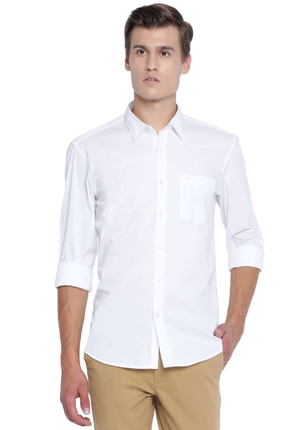 Basics | Basics Slim Fit Cloud White Stretch Shirt